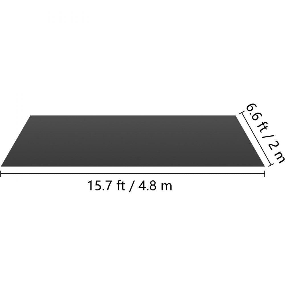 Portable 6.6x15.7ft Non-Slip PVC Dance Floor Roll for Ballet Practice with Easy Cleaning, 1.5mm Thick, Grey/Black, Wear-Resistant