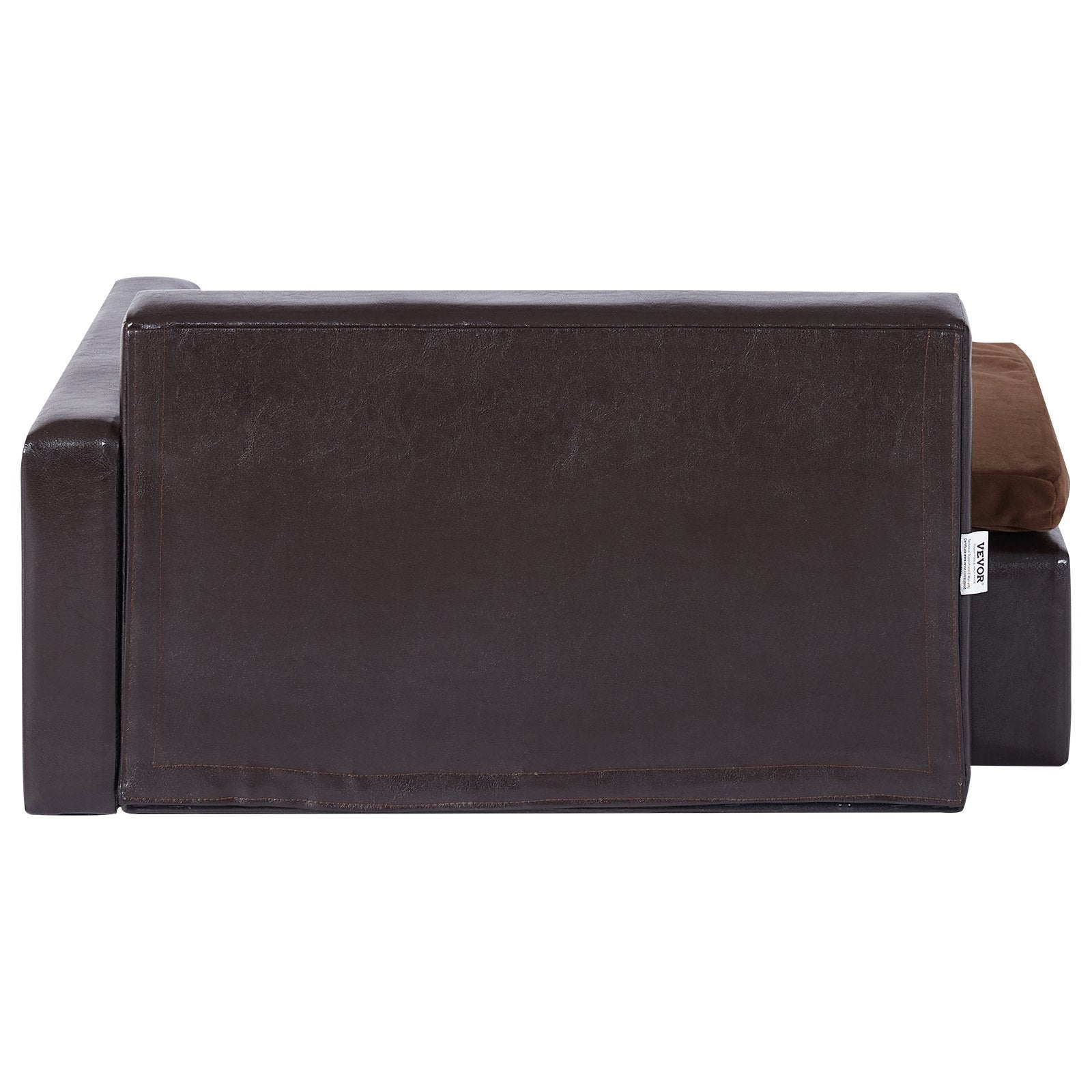 Luxurious Black Leather Pet Sofa Bed for Medium Dogs & Cats - Stylish, Soft, Durable Design with 110lb Capacity, Easy Assembly
