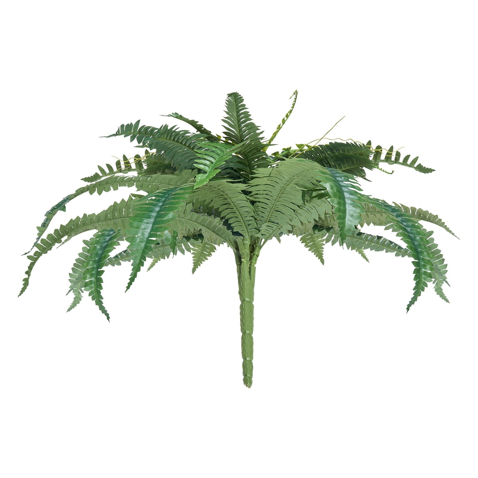 Large Hanging Artificial Boston Ferns, 2 Pcs - Lifelike Faux Plant Wall Decor with 30 Branches, Home & Office Indoor Outdoor Use, 31-34 Inch Spread