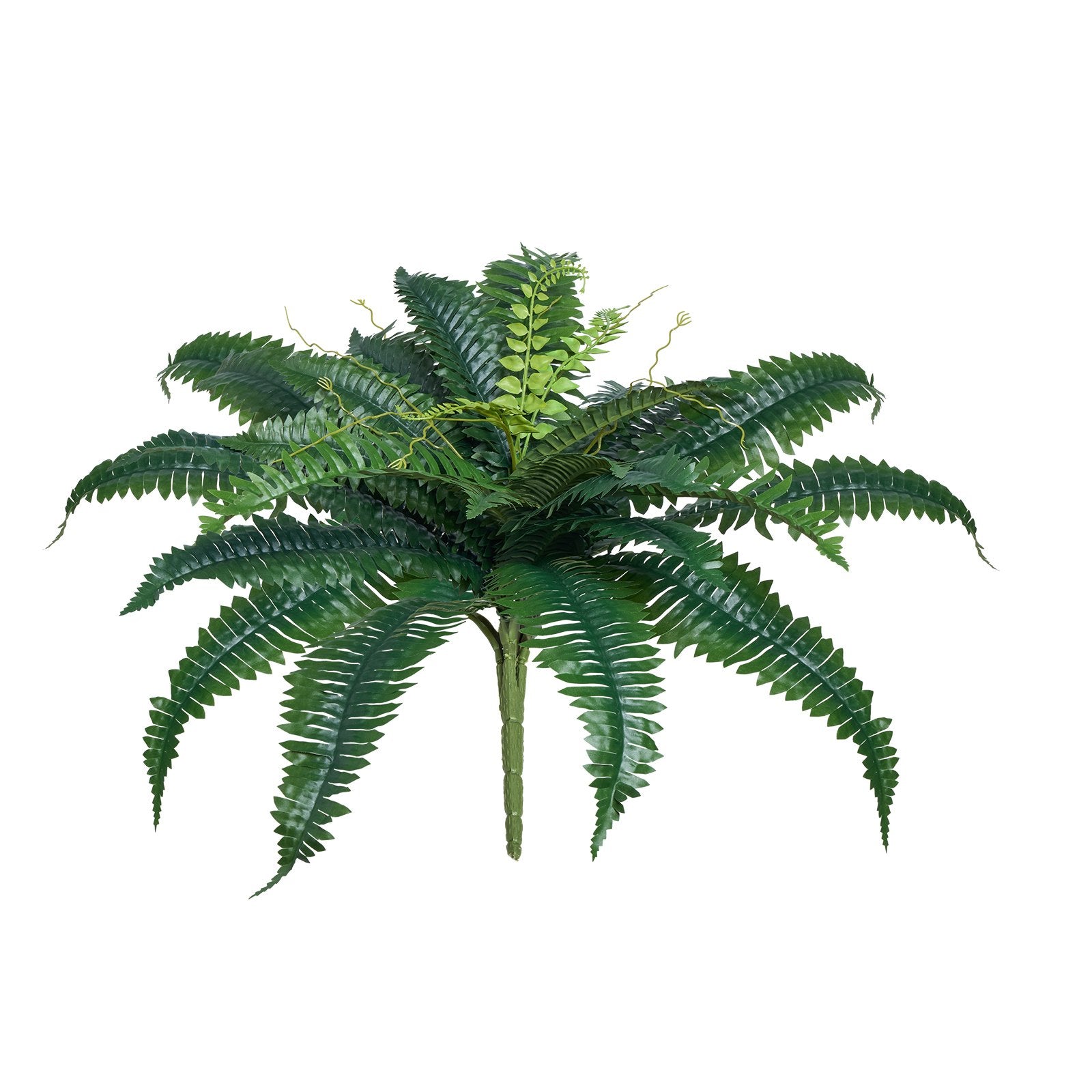 Large Hanging Artificial Boston Ferns, 2 Pcs - Lifelike Faux Plant Wall Decor with 30 Branches, Home & Office Indoor Outdoor Use, 31-34 Inch Spread