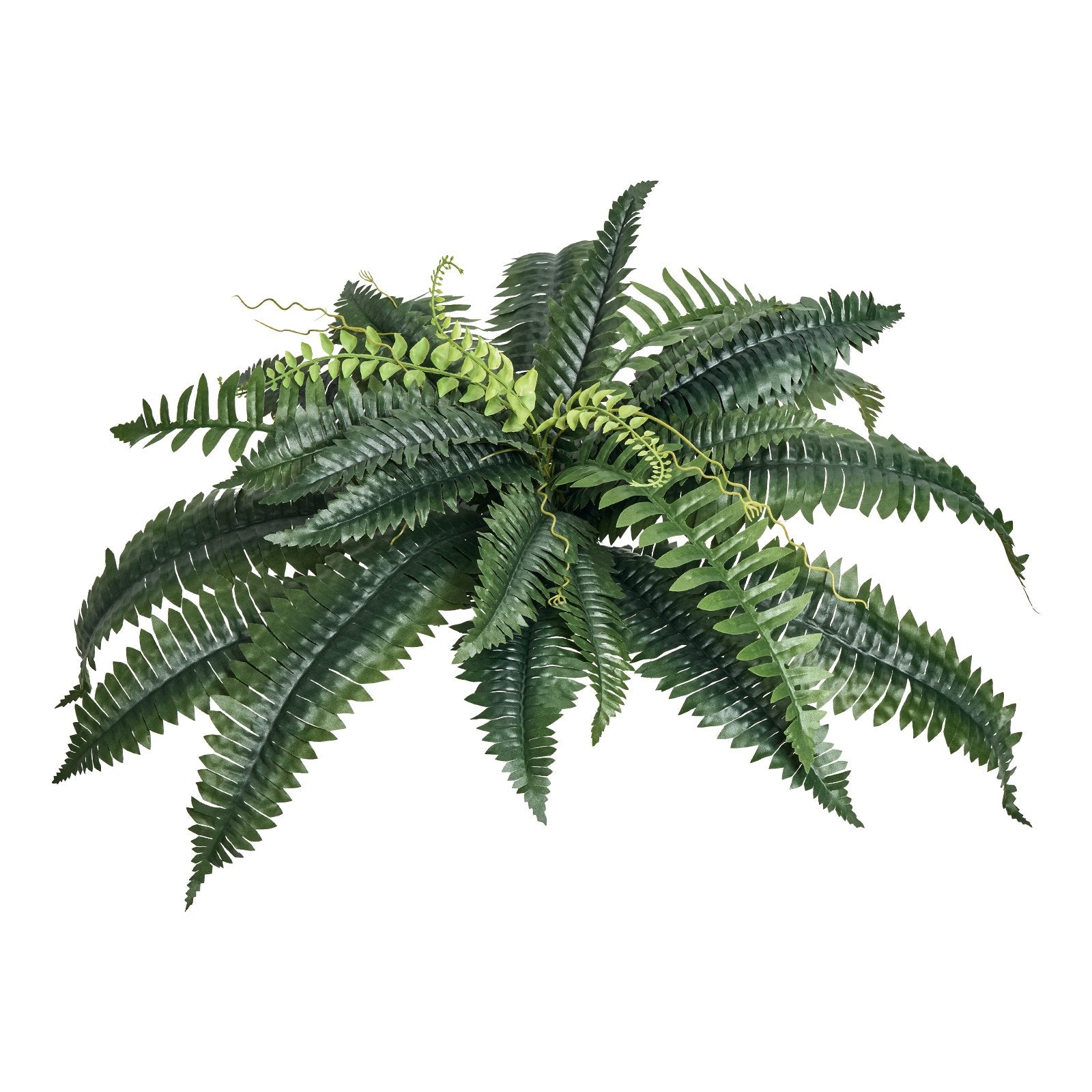 Large Hanging Artificial Boston Ferns, 2 Pcs - Lifelike Faux Plant Wall Decor with 30 Branches, Home & Office Indoor Outdoor Use, 31-34 Inch Spread