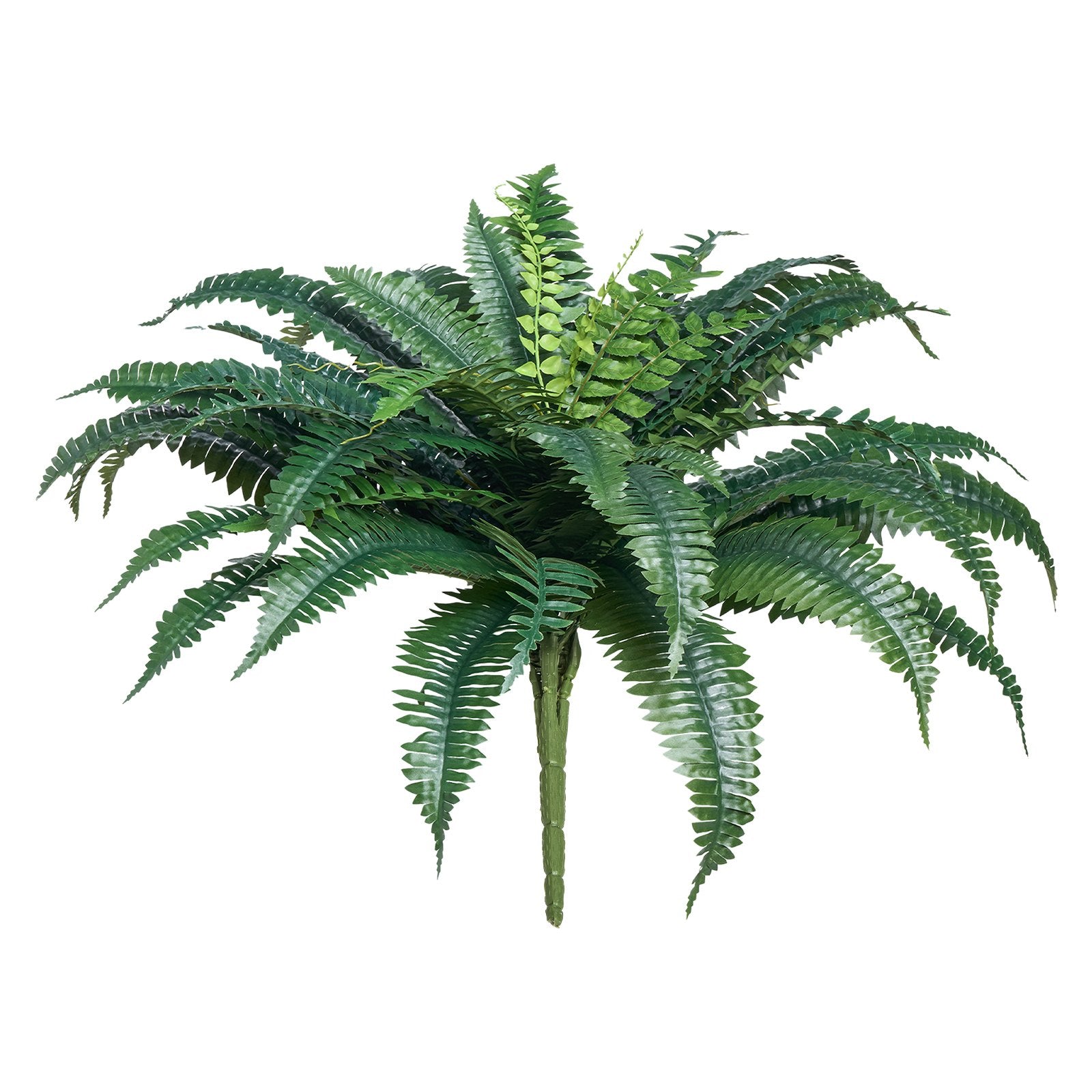 Large Artificial Boston Ferns - 2 Pack, 43-47 Inch Spread, 50 Branches, Lifelike Hanging Decor for Home & Office, No Pot Included