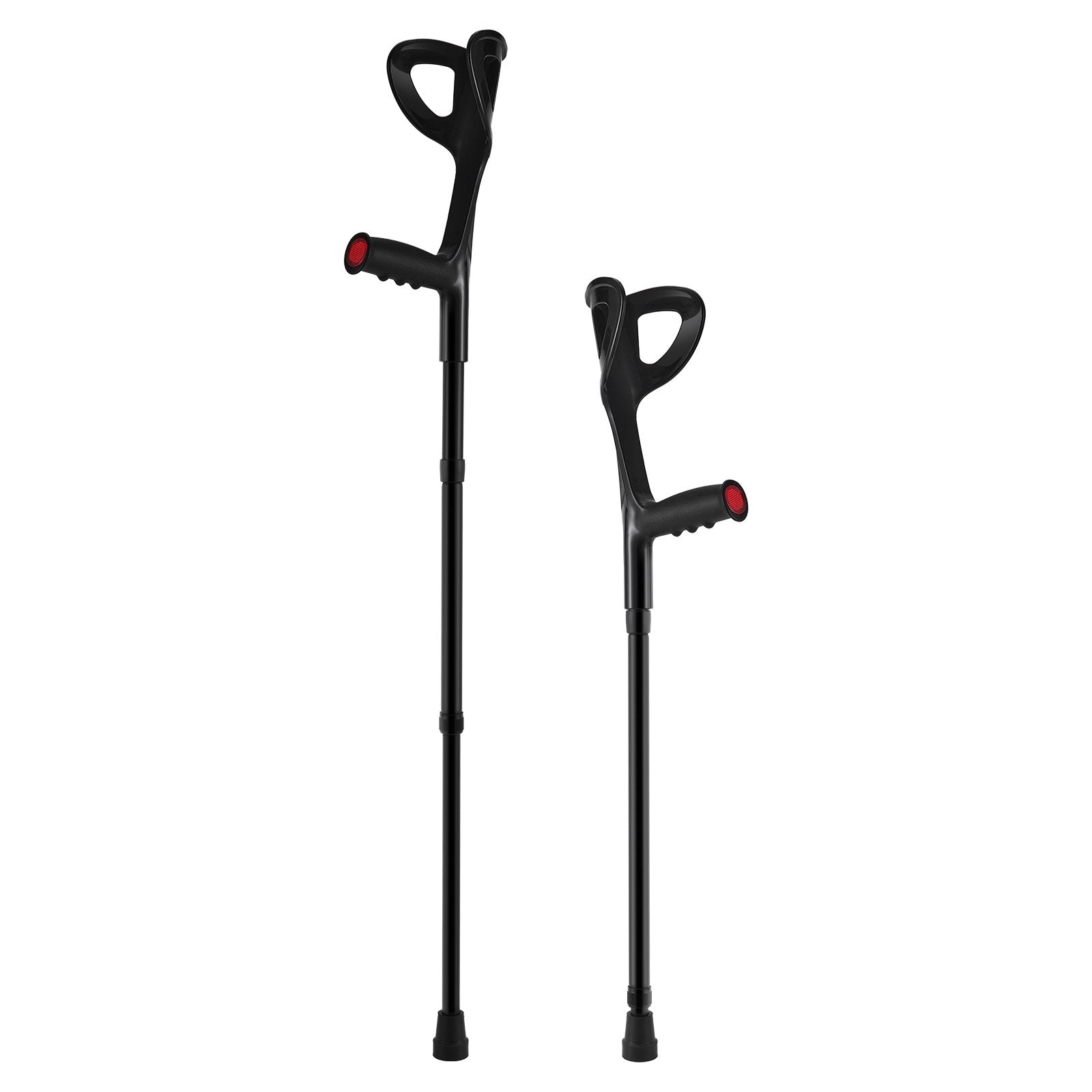 Folding Forearm Crutches for Adults - Lightweight, Adjustable 10-Level Aluminum Crutches with Open Cuff, Non-Slip Safe Design for Leg Injuries, 350LBS Capacity