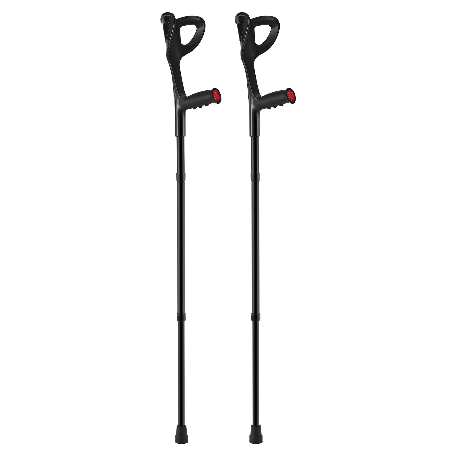 Folding Forearm Crutches for Adults - Lightweight, Adjustable 10-Level Aluminum Crutches with Open Cuff, Non-Slip Safe Design for Leg Injuries, 350LBS Capacity