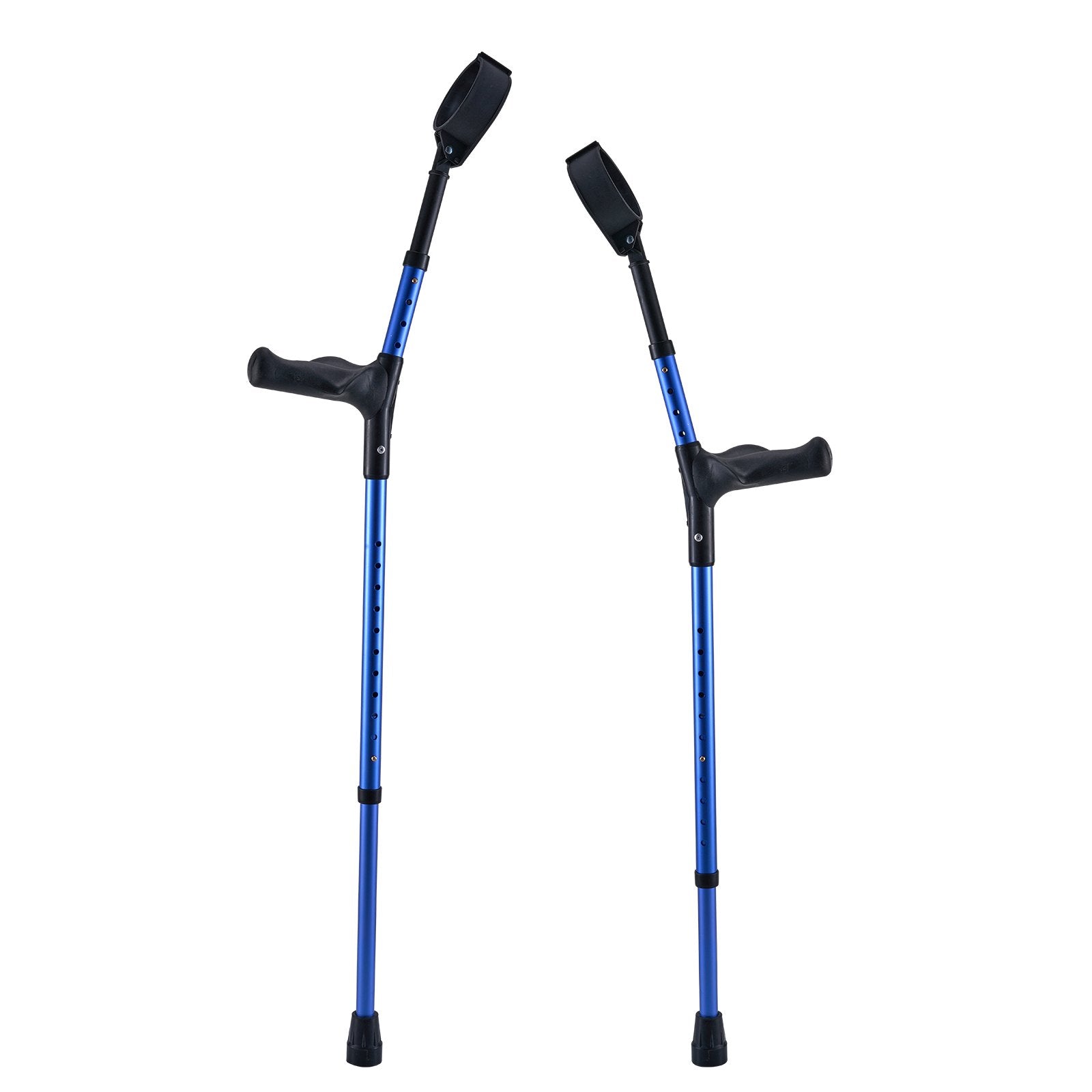 Lightweight Adjustable Forearm Crutches for Adults, 11-Level Height, 4-Level Cuff, Non-Slip, Aluminum Support for Leg Injury and Surgery Recovery, 350LBS Capacity