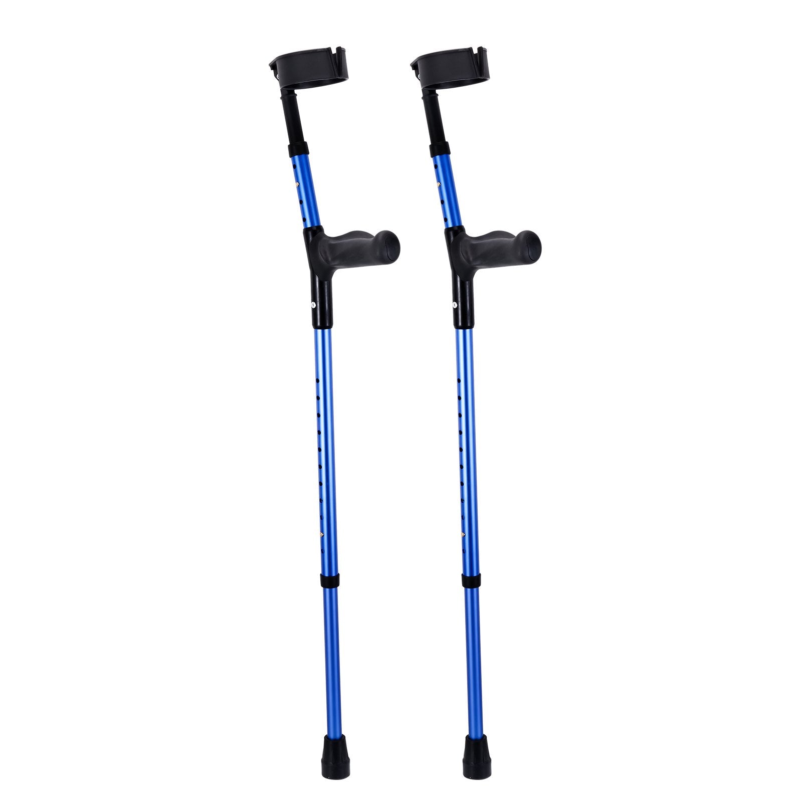 Lightweight Adjustable Forearm Crutches for Adults, 11-Level Height, 4-Level Cuff, Non-Slip, Aluminum Support for Leg Injury and Surgery Recovery, 350LBS Capacity