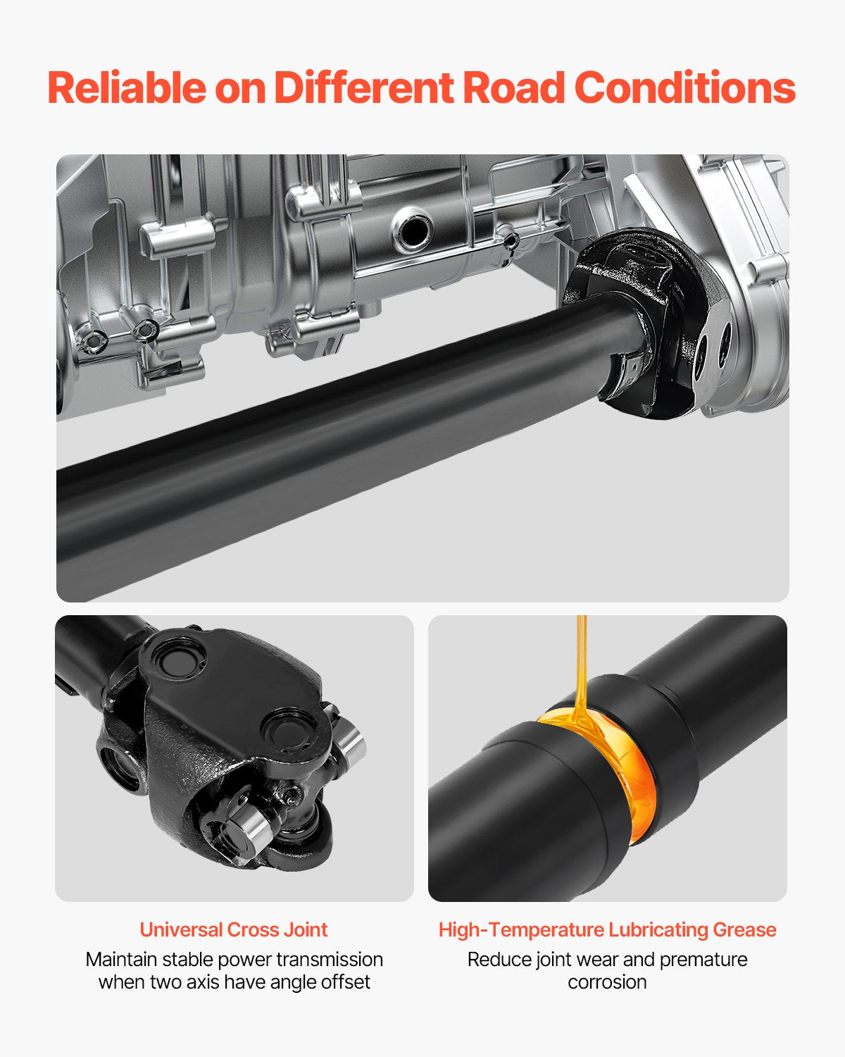 Enhanced Front Prop Shaft Driveshaft for 1987-2001 Jeep Cherokee L6 4.0L - OEM Replacement, Easy Installation, Smooth Driving, Durable Design