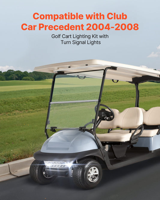 Street Legal LED Light Kit for Club Car Precedent (2004-2008) - Headlight & Taillight, Turn Signals, Horn, and ABS Housing