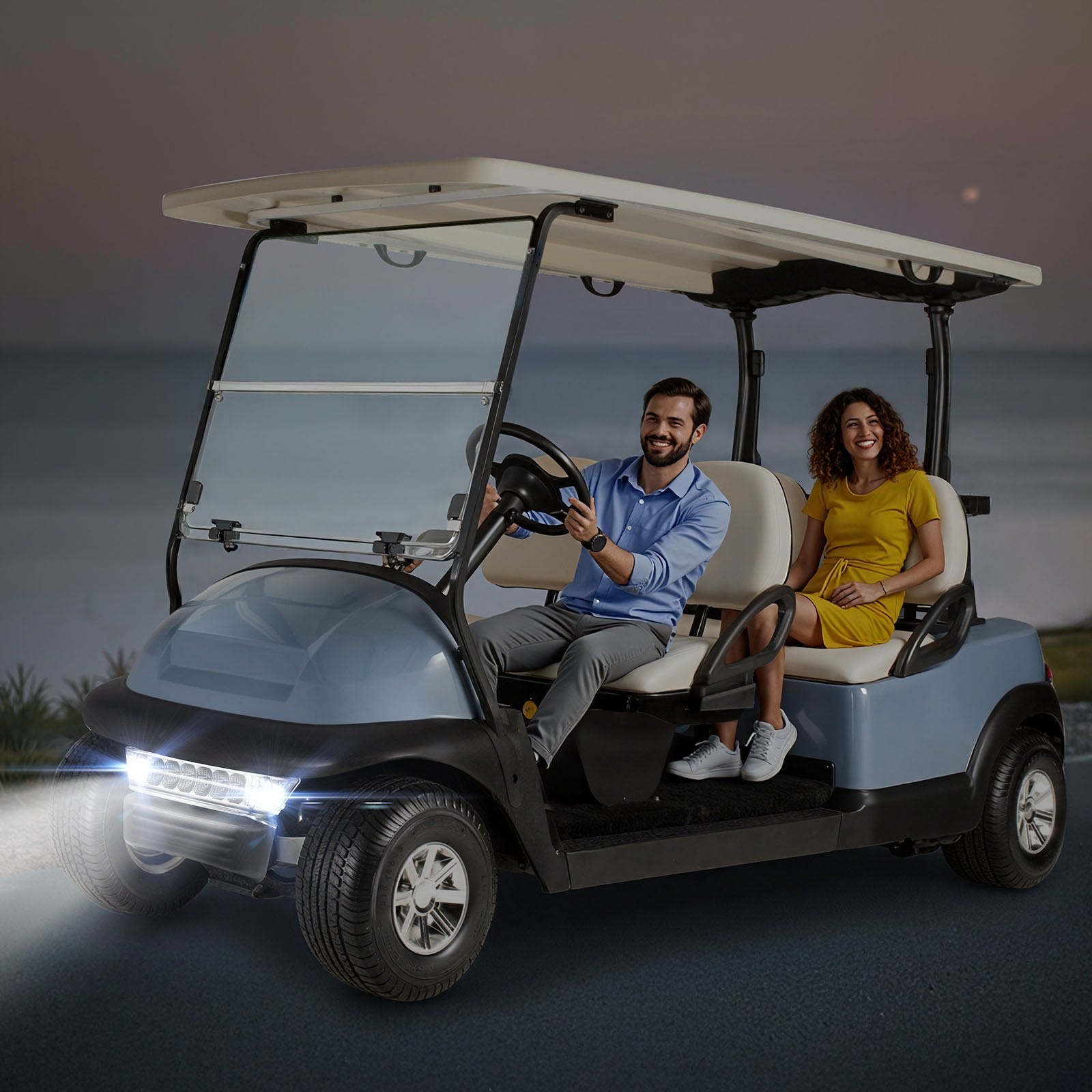 Street Legal LED Light Kit for Club Car Precedent (2004-2008) - Headlight & Taillight, Turn Signals, Horn, and ABS Housing