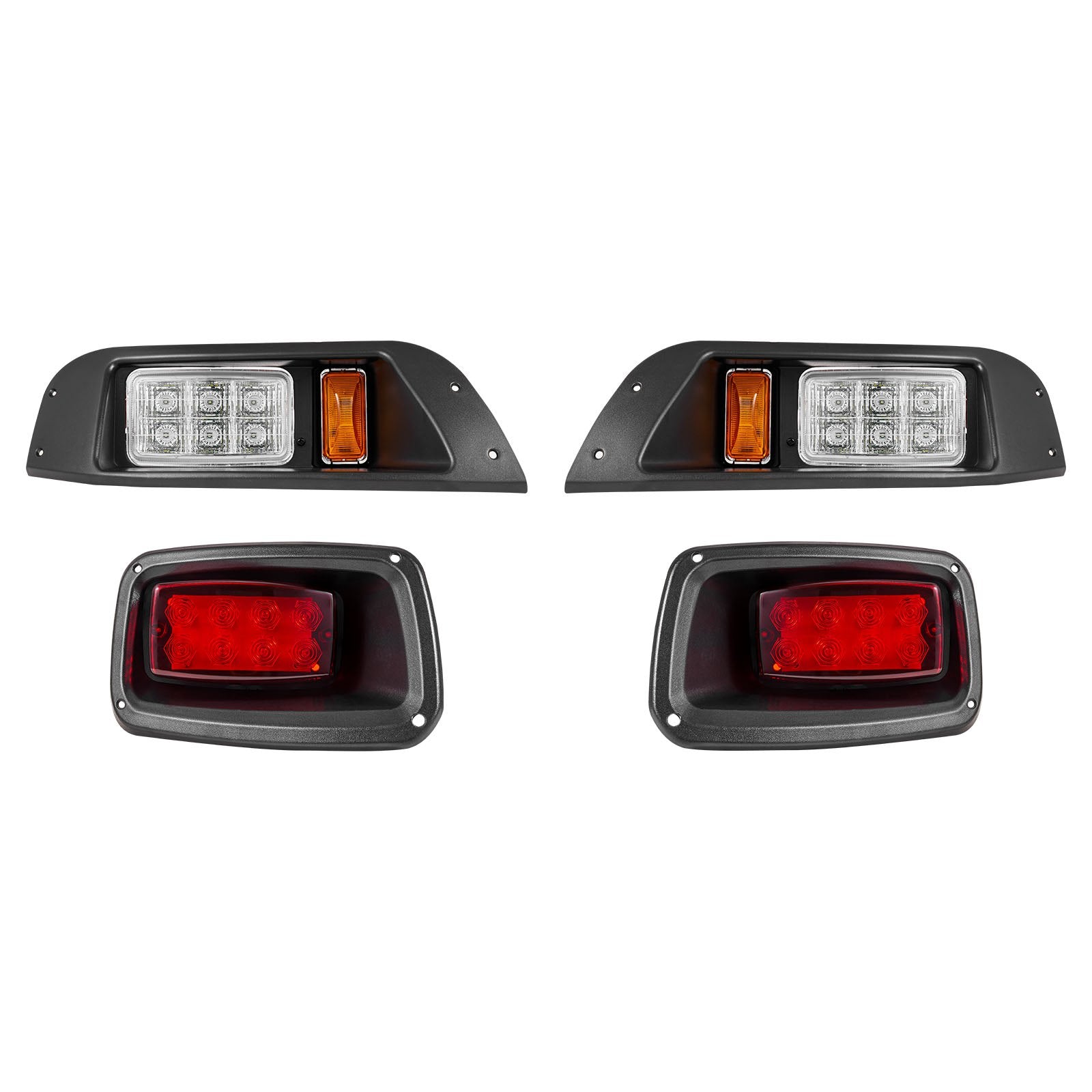 Enhanced 12V LED Light Kit for EZGO TXT 1996-2013: Street Legal Headlight & Tail Light with Turn Signals, Horn, ABS Housing, Easy Install