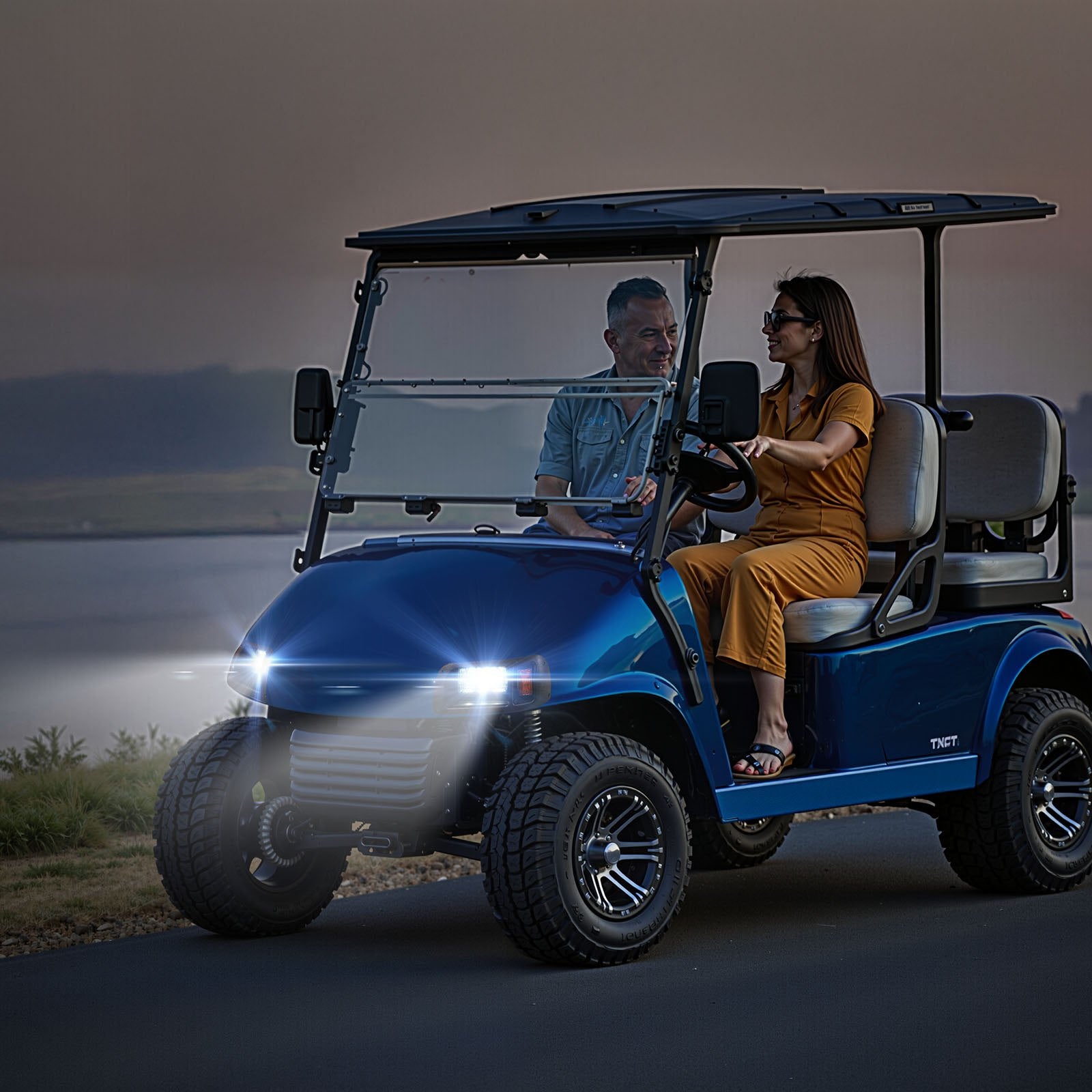 Golf Cart LED Light Kit for EZGO TXT 1996-2013, 12V Waterproof Headlight & Tail Light, High-Brightness, Easy Install, ABS Housing