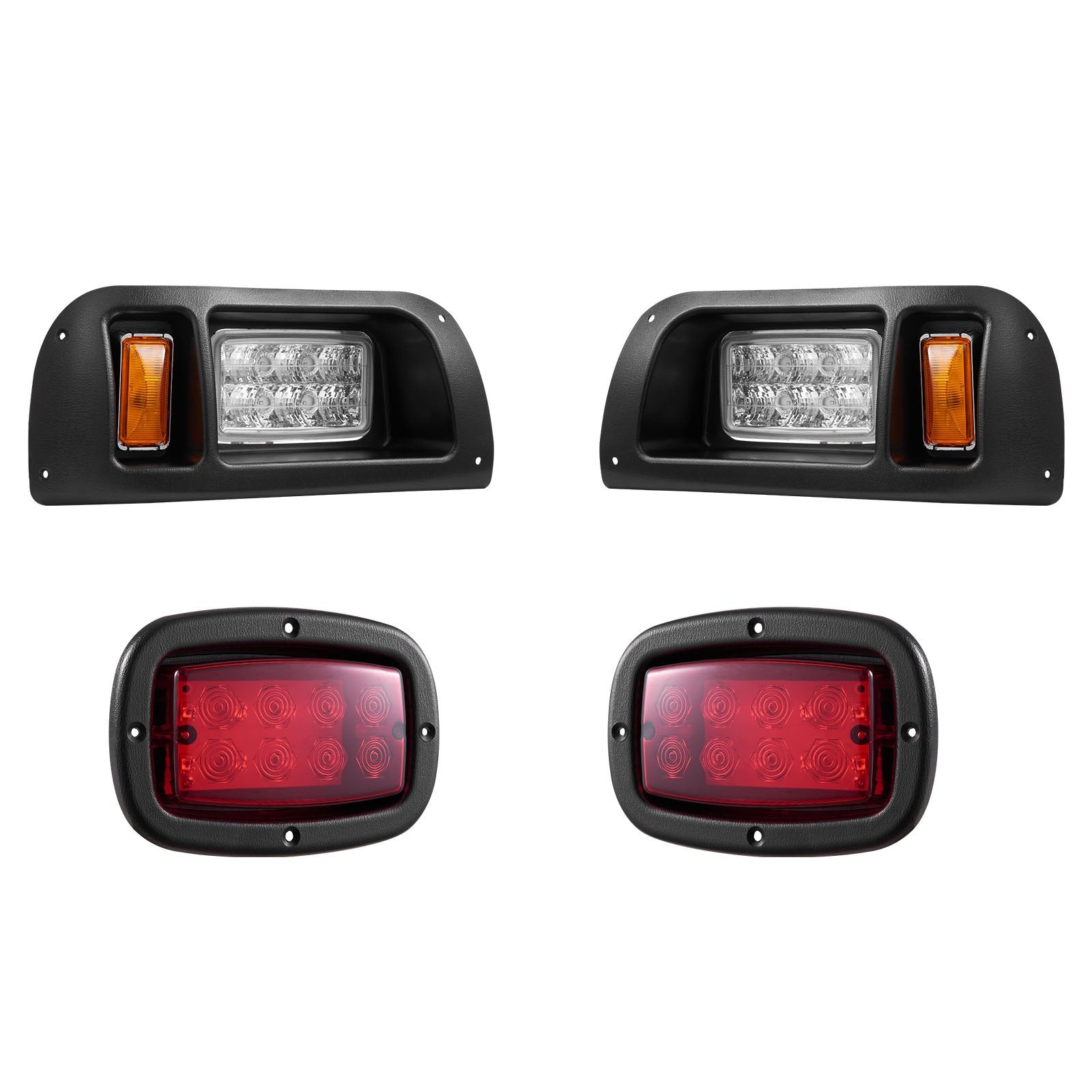 Golf Cart LED Light Kit for EZGO TXT 1996-2013, 12V Waterproof Headlight & Tail Light, High-Brightness, Easy Install, ABS Housing
