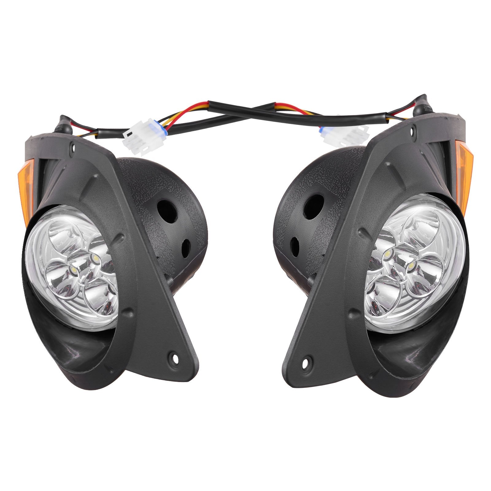 Yamaha G29 Golf Cart LED Light Kit, Street Legal 12V Headlight & Taillight with Turn Signals, Horn, Brake Pad & ABS Housing 2007-Up