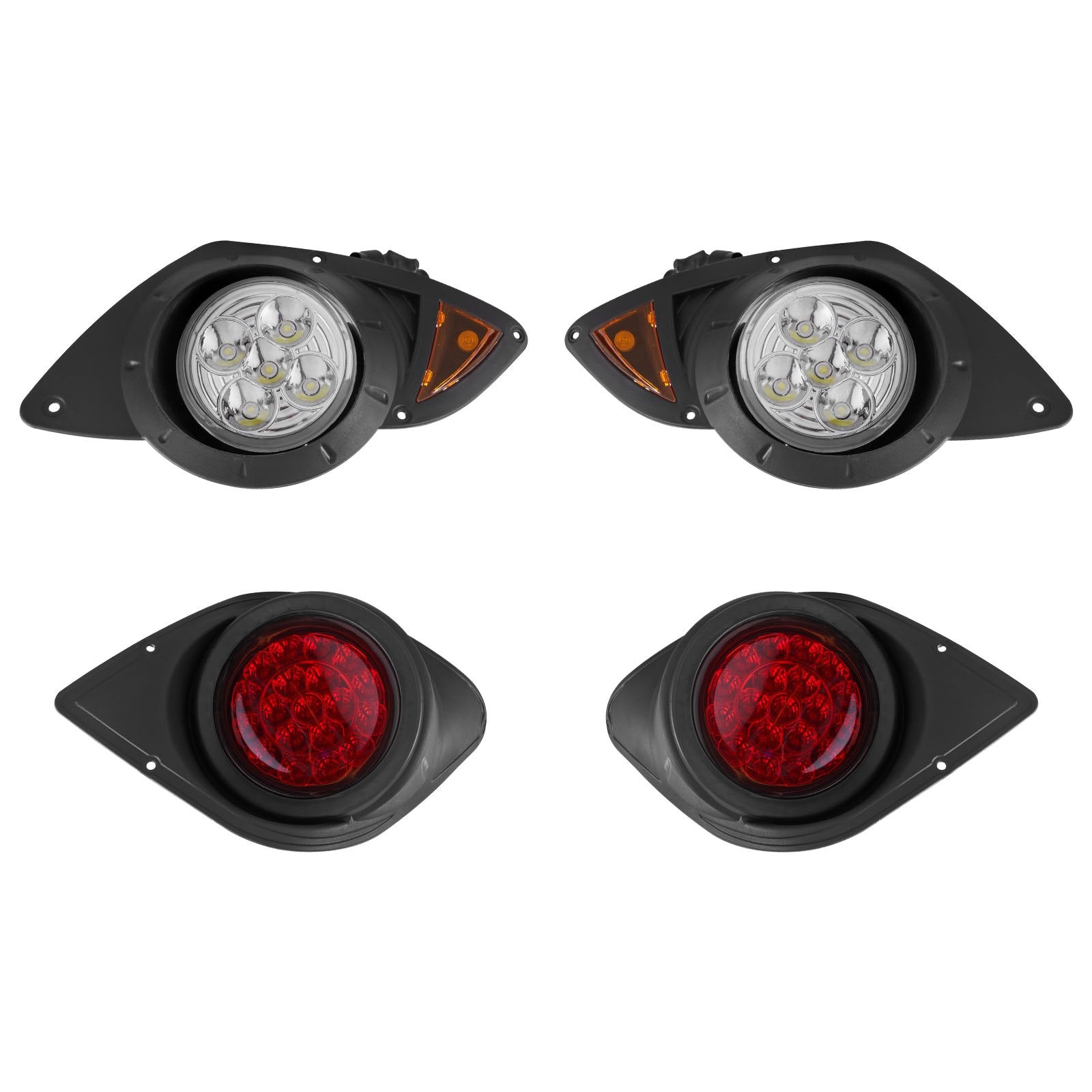 Yamaha G29 Golf Cart LED Light Kit, Street Legal 12V Headlight & Taillight with Turn Signals, Horn, Brake Pad & ABS Housing 2007-Up