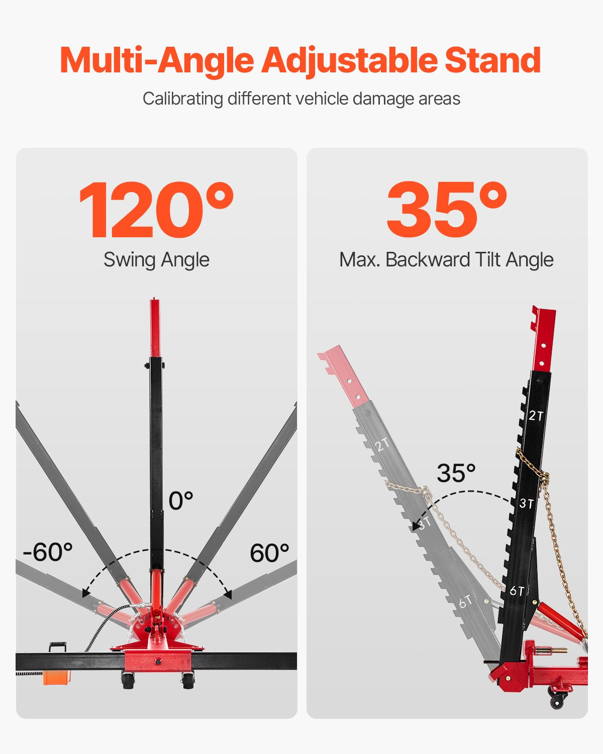 Heavy-Duty Auto Body Frame Straightener: 6T Tension, 6000PSI Hydraulic Pump, 16 Tools for Sedan, SUV, Pickup Repair Shop Use