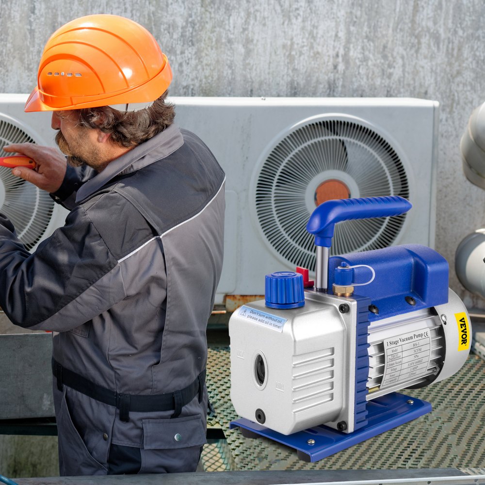 VEVOR 3 CFM Vacuum Pump 1/4 HP with 3 Gallon Stainless Steel Vacuum Degassing Chamber Kit Air Vacuum Pump HVAC Refrigeration Tool