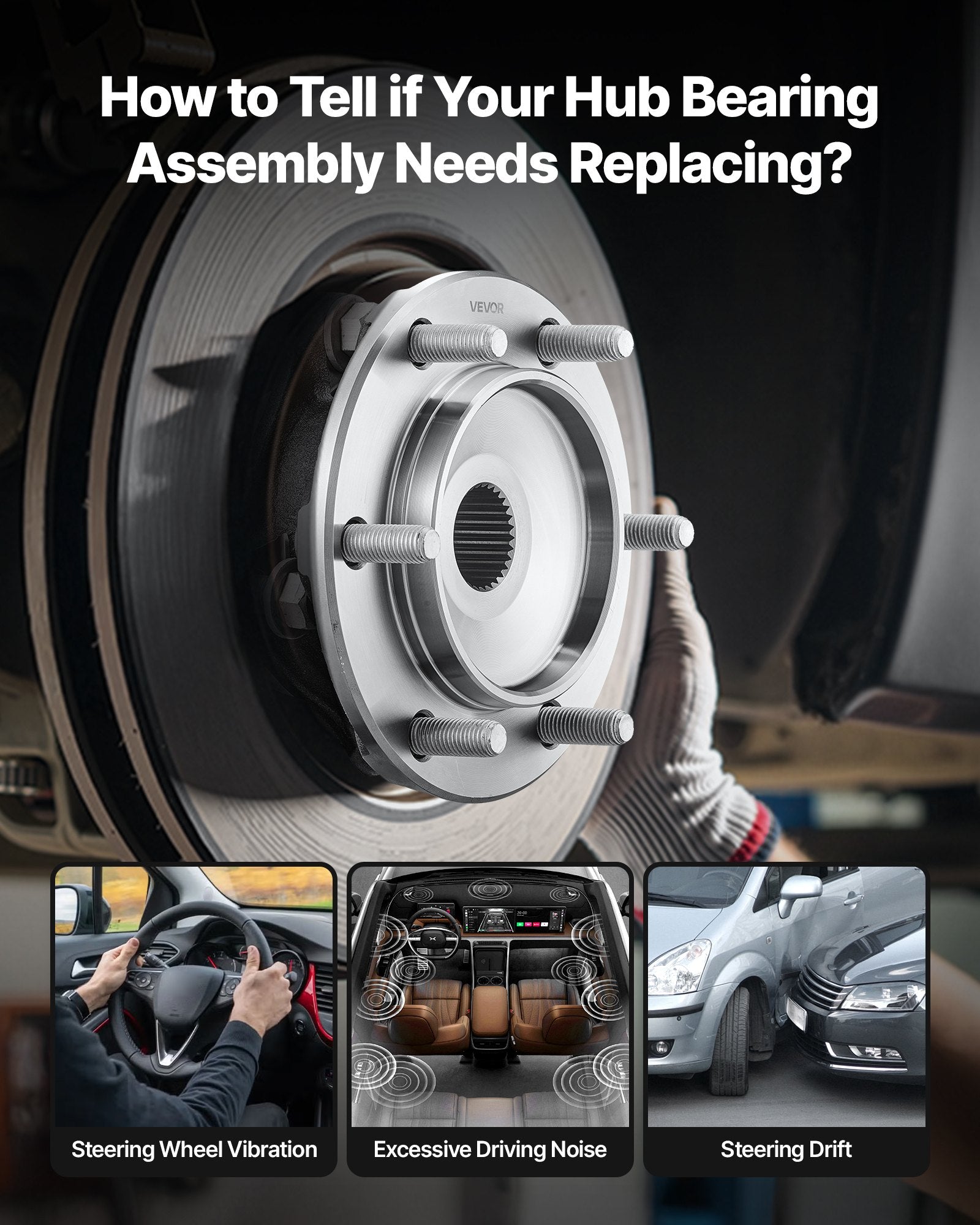 Premium Front Wheel Bearing & Hub Assembly for 2021 Toyota 4Runner Tacoma 4WD - OEM 515201, Heavy-Duty, Precise Fit, Easy Install