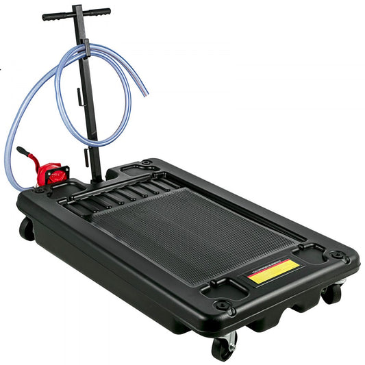 Vevor Low Profile Oil Drain Pan 17 Gallon Foldable Highly Durable & 8' Hose