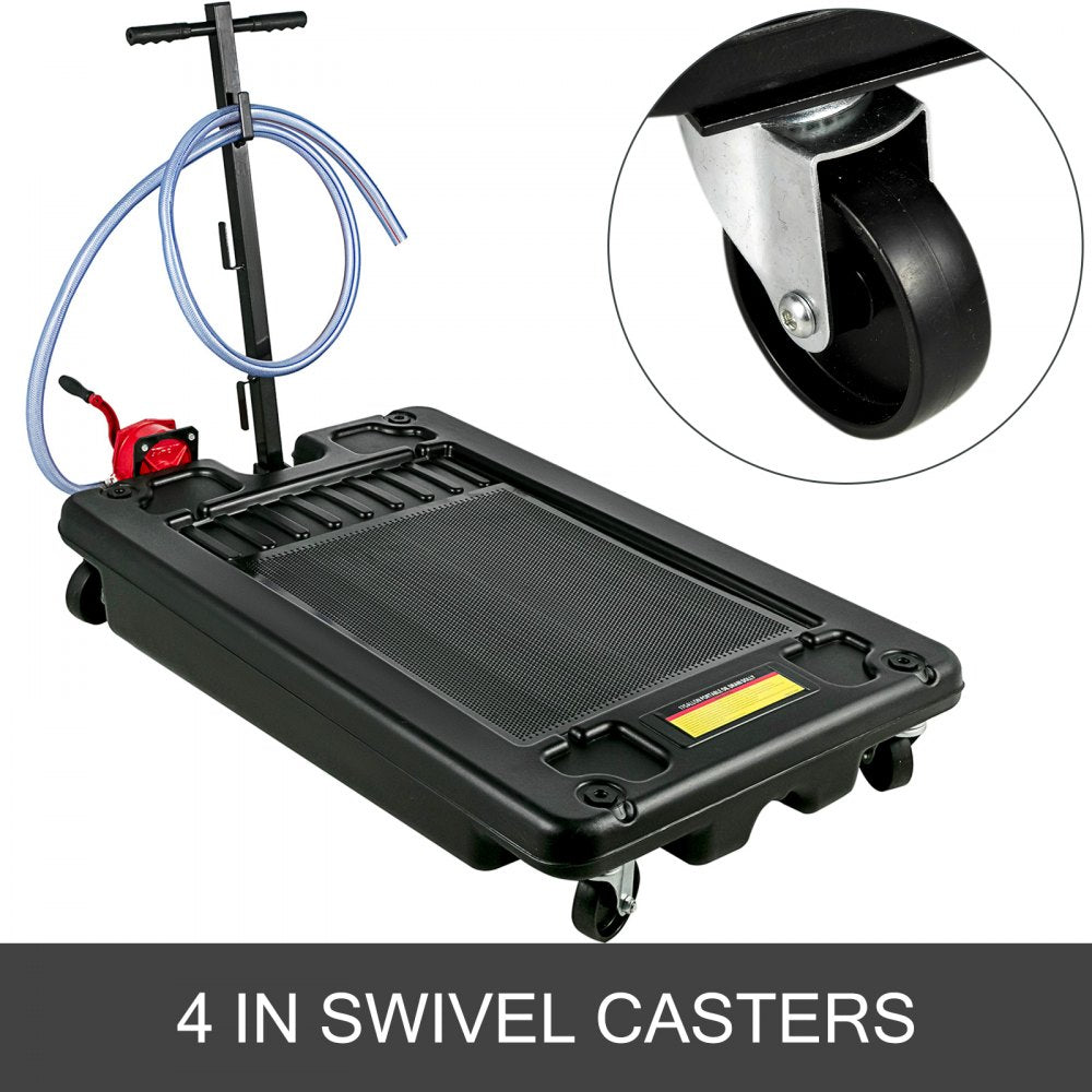 17 Gallon Foldable Oil Drain Pan with 8' Hose for Easy Disposal and Durability