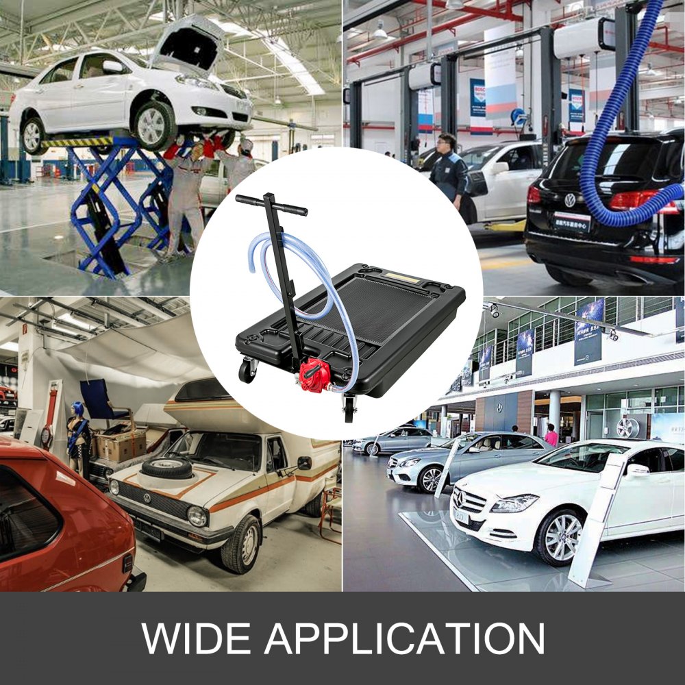 17 Gallon Foldable Oil Drain Pan with 8' Hose for Easy Disposal and Durability