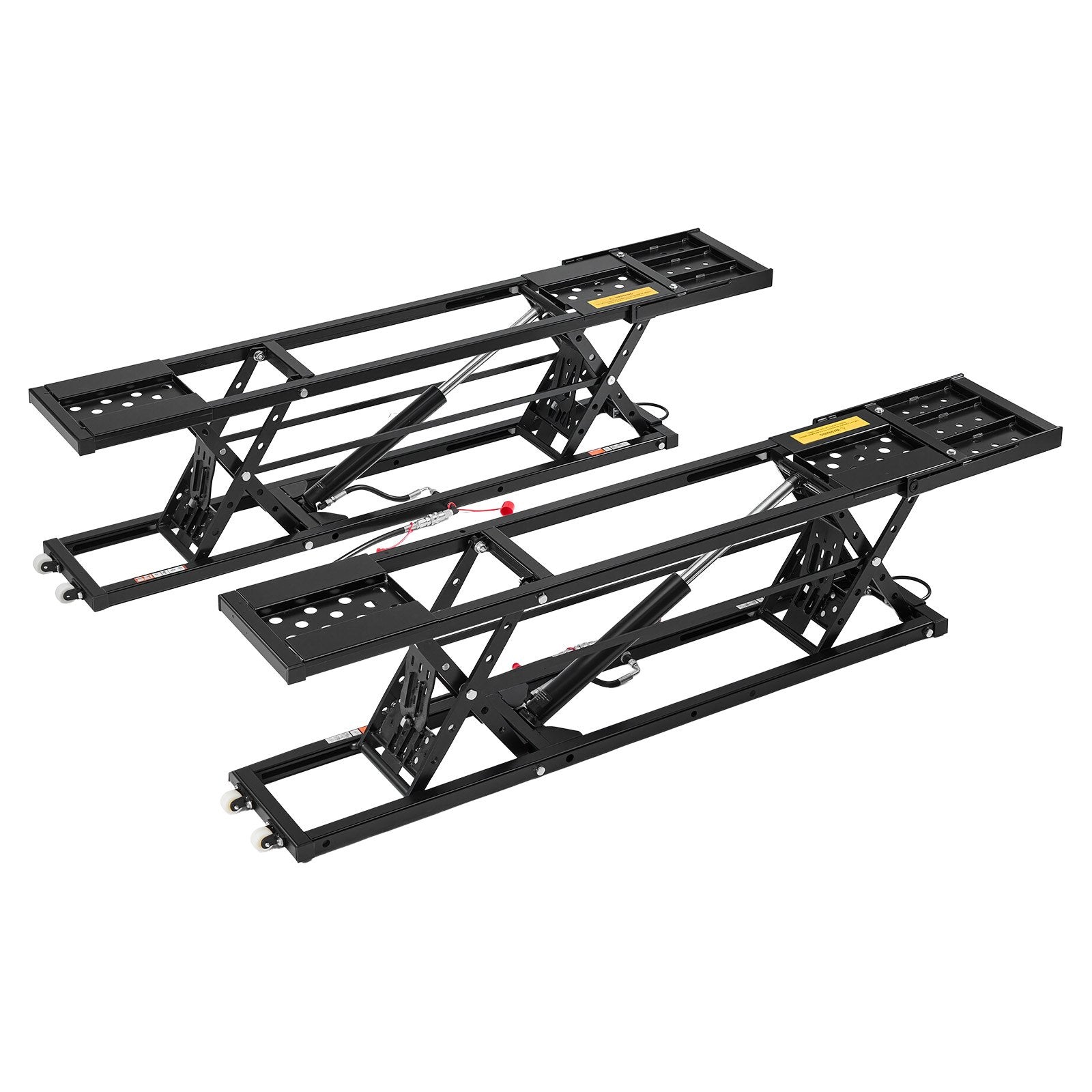 Heavy Duty Portable Car Lift with Pneumatic Pump, 5000 lbs Capacity, 25.6" Max Height for SUVs, Trucks, Garage, Shop - Includes Wheels, Rubber Pads, Lifting Columns