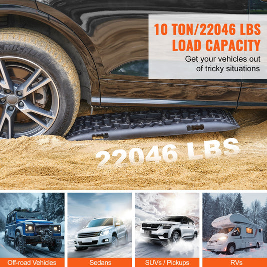 10 TON High-Strength PP Traction & Recovery Boards for Off-road Vehicles - All-Terrain Tire Mats for Snow, Sand, Mud, and More with Storage Bag