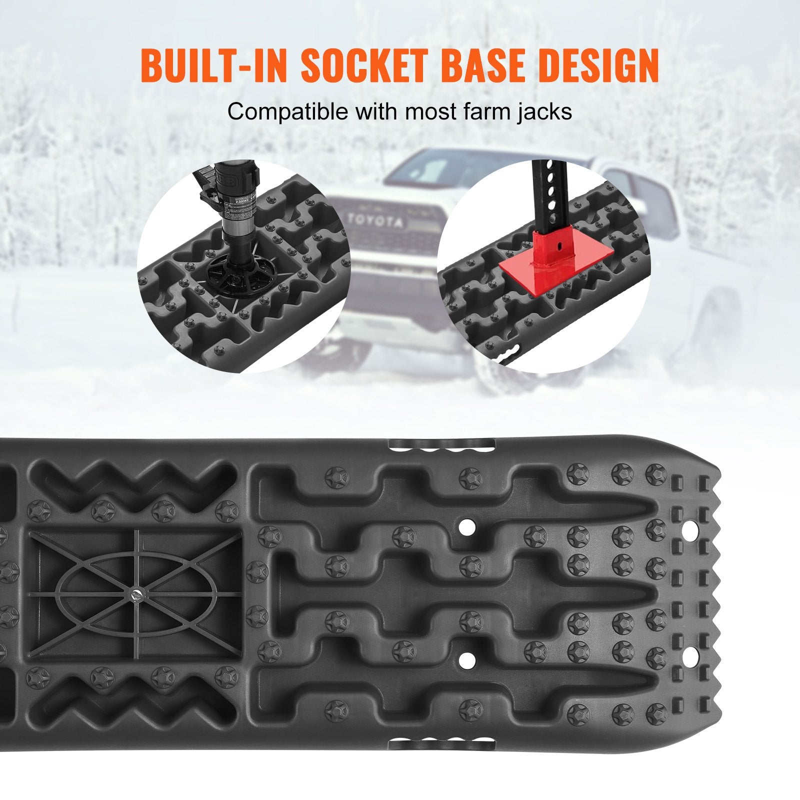 10 TON High-Strength PP Traction & Recovery Boards for Off-road Vehicles - All-Terrain Tire Mats for Snow, Sand, Mud, and More with Storage Bag