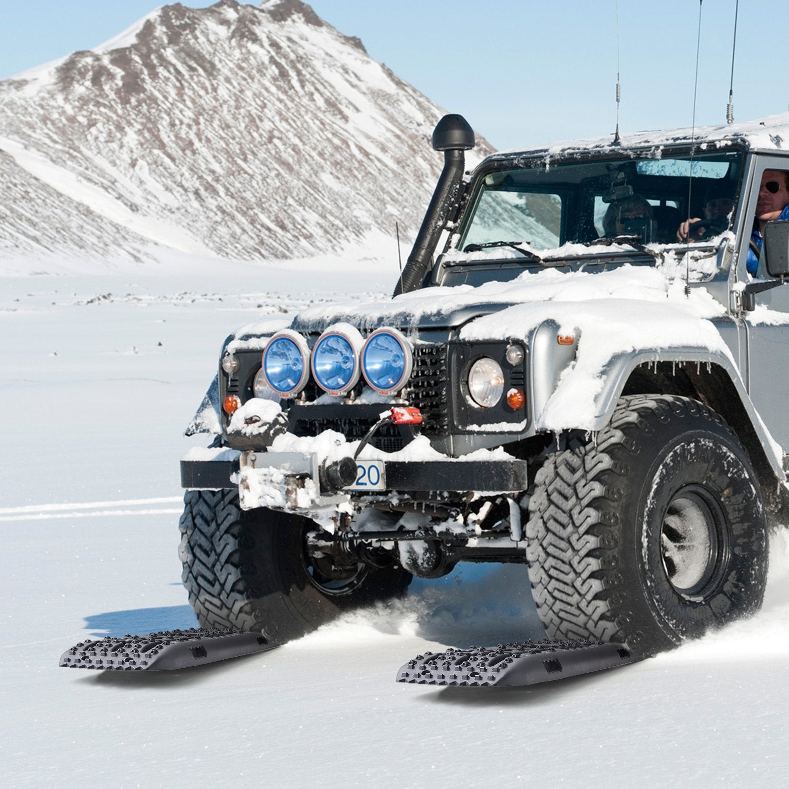 10 TON High-Strength PP Traction & Recovery Boards for Off-road Vehicles - All-Terrain Tire Mats for Snow, Sand, Mud, and More with Storage Bag