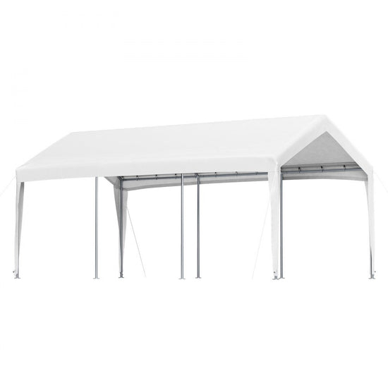 Sturdy 10 x 20 ft Outdoor Car Canopy Shelter Tent for Vehicles and Events - White (Poles Excluded)