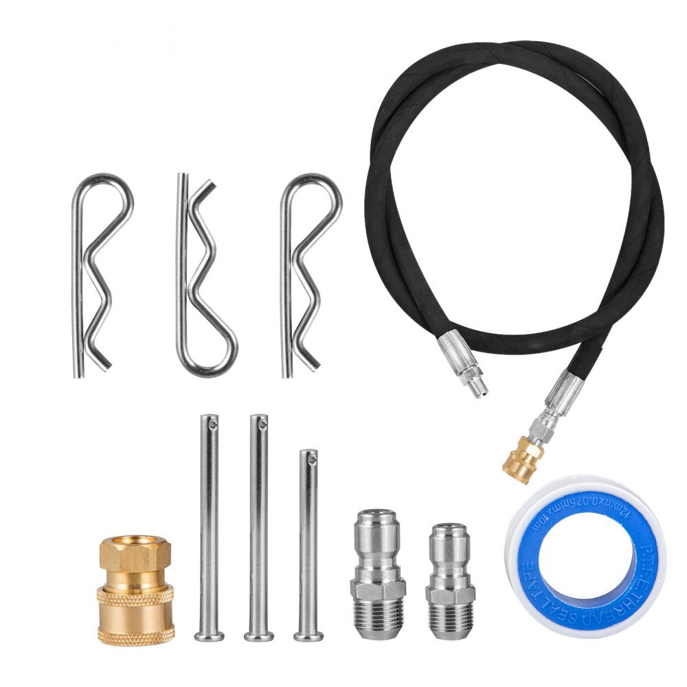 VEVOR Pressure Washer Surface Cleaner, 20'', Max. 4000 PSI Pressure by 2 Nozzles for Cleaning Driveways, Sidewalks, Stainless Steel Frame w/ Rotating Dual Handle, Wheels, Fit for 3/8'' Quick Connector