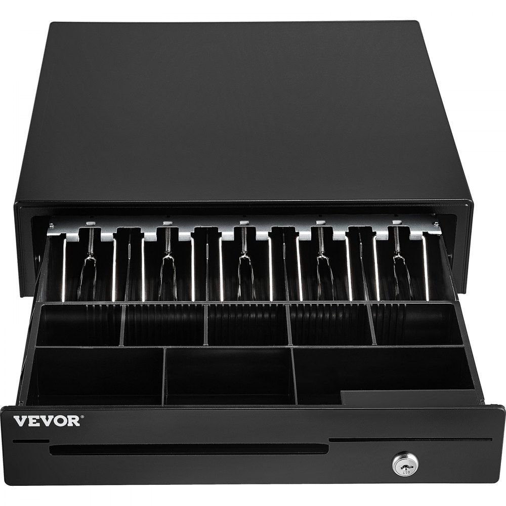 VEVOR Cash Register Drawer, 16" 12 V, for POS System with 5 Bill 8 Coin Cash Tray, Removable Coin Compartment & 2 Keys Included, RJ11/RJ12 Cable for Supermarket, Bar, Coffee Shop, Restaurant