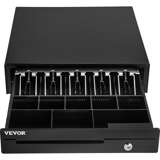 VEVOR Cash Register Drawer, 16" 12 V, for POS System with 5 Bill 8 Coin Cash Tray, Removable Coin Compartment & 2 Keys Included, RJ11/RJ12 Cable for Supermarket, Bar, Coffee Shop, Restaurant