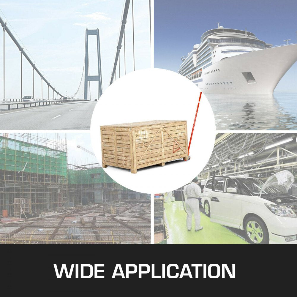 VEVOR 3T Prylever Bar 6600 lbs Capacity Steel Pry Lever Bar Heavy Duty with Wheels Prylever with 6FT Length Handle