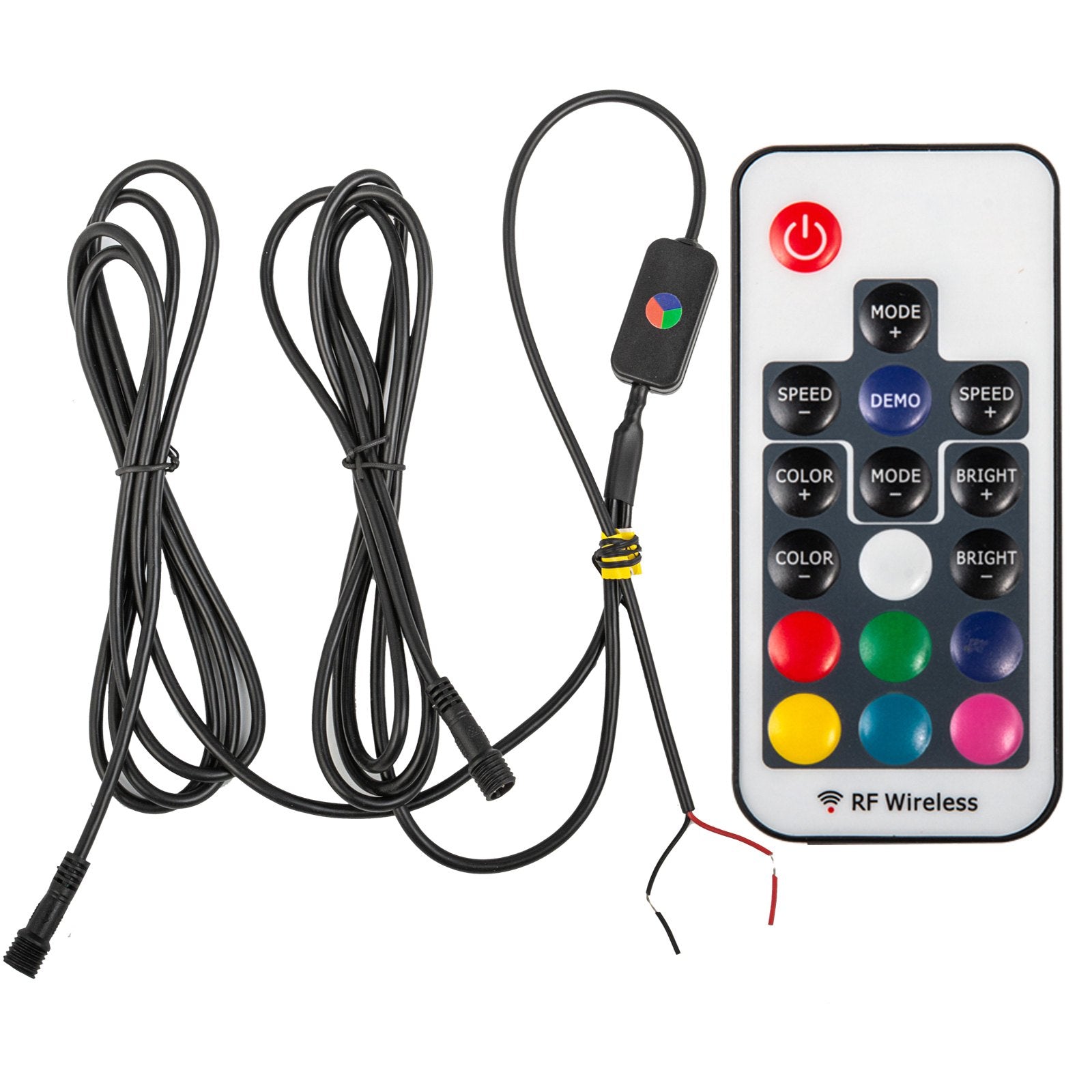 2PC 3FT LED Whip Lights for UTV ATV - 20 RGB Colors, 23 Modes, Weatherproof, Remote Controlled, Off-Road Polaris RZR Accessories