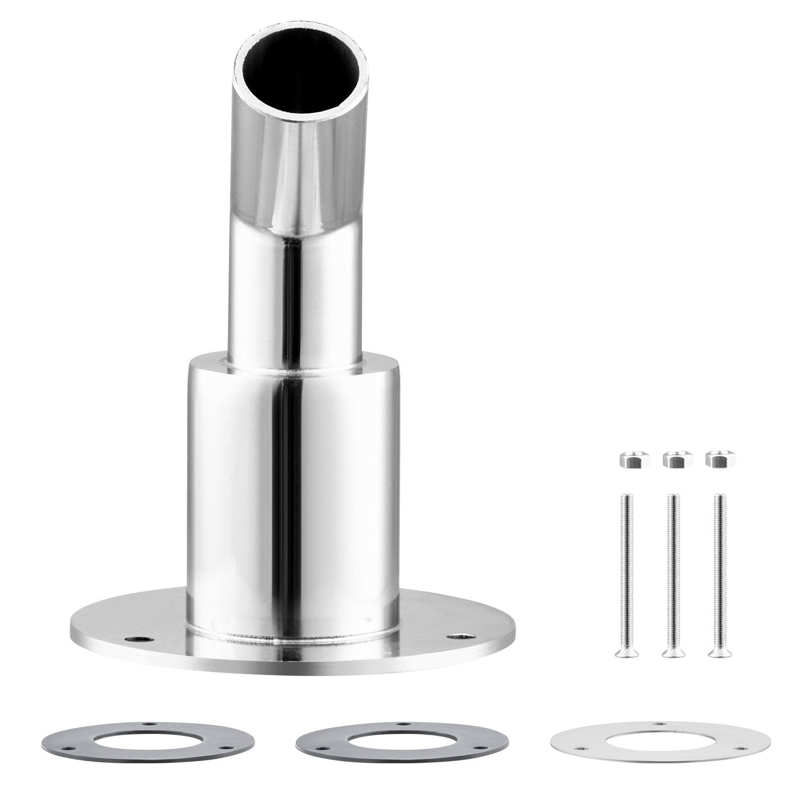 Universal 0.94 Inch Thru Hull Exhaust Fitting for Diesel Heaters, Durable 316 Stainless Steel Elbow with Screws, Nuts, Gasket, Easy Installation