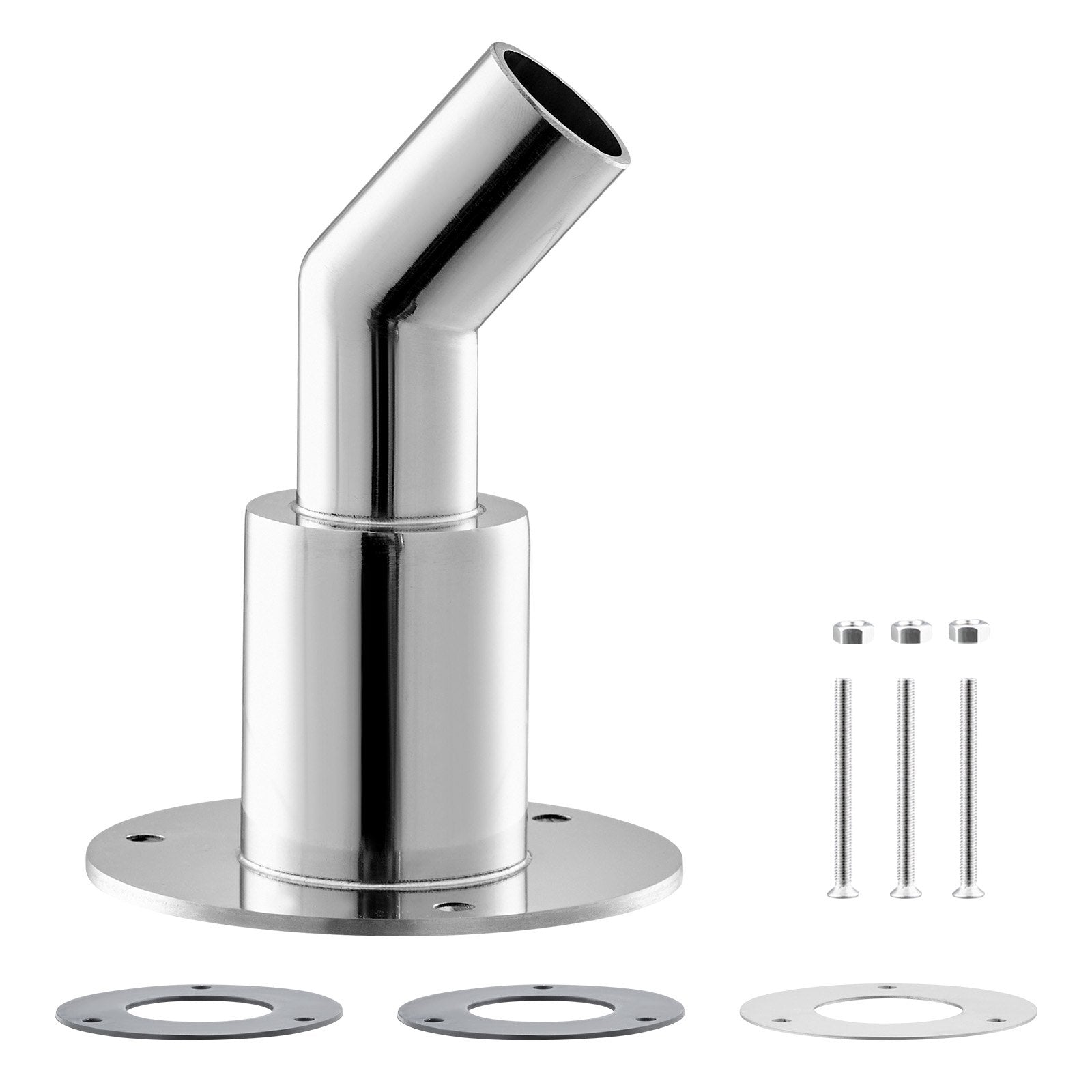 Universal 0.94 Inch Thru Hull Exhaust Fitting for Diesel Heaters, Durable 316 Stainless Steel Elbow with Screws, Nuts, Gasket, Easy Installation
