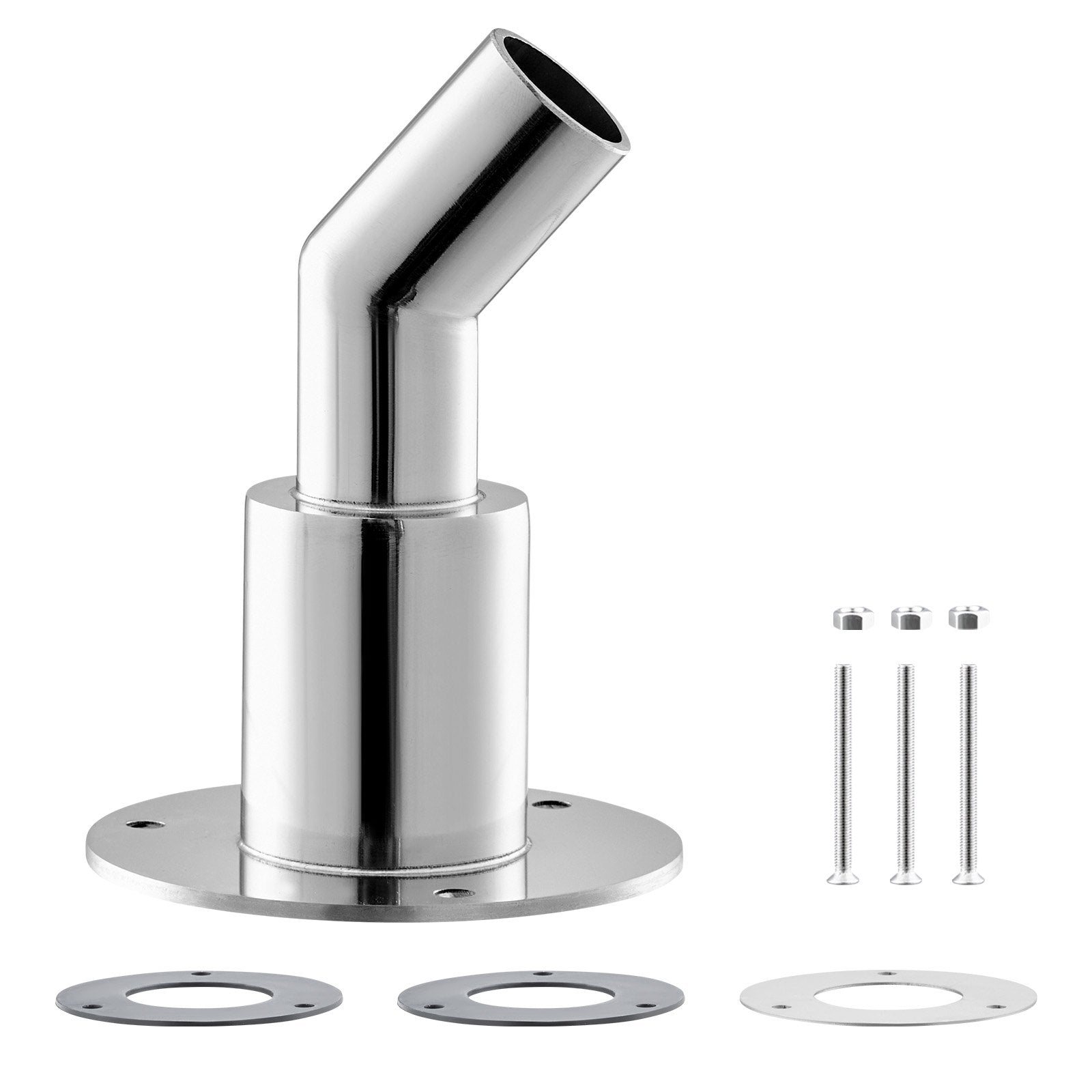 Universal 0.94 Inch Thru Hull Exhaust Fitting for Diesel Heaters, Durable 316 Stainless Steel Elbow with Screws, Nuts, Gasket, Easy Installation
