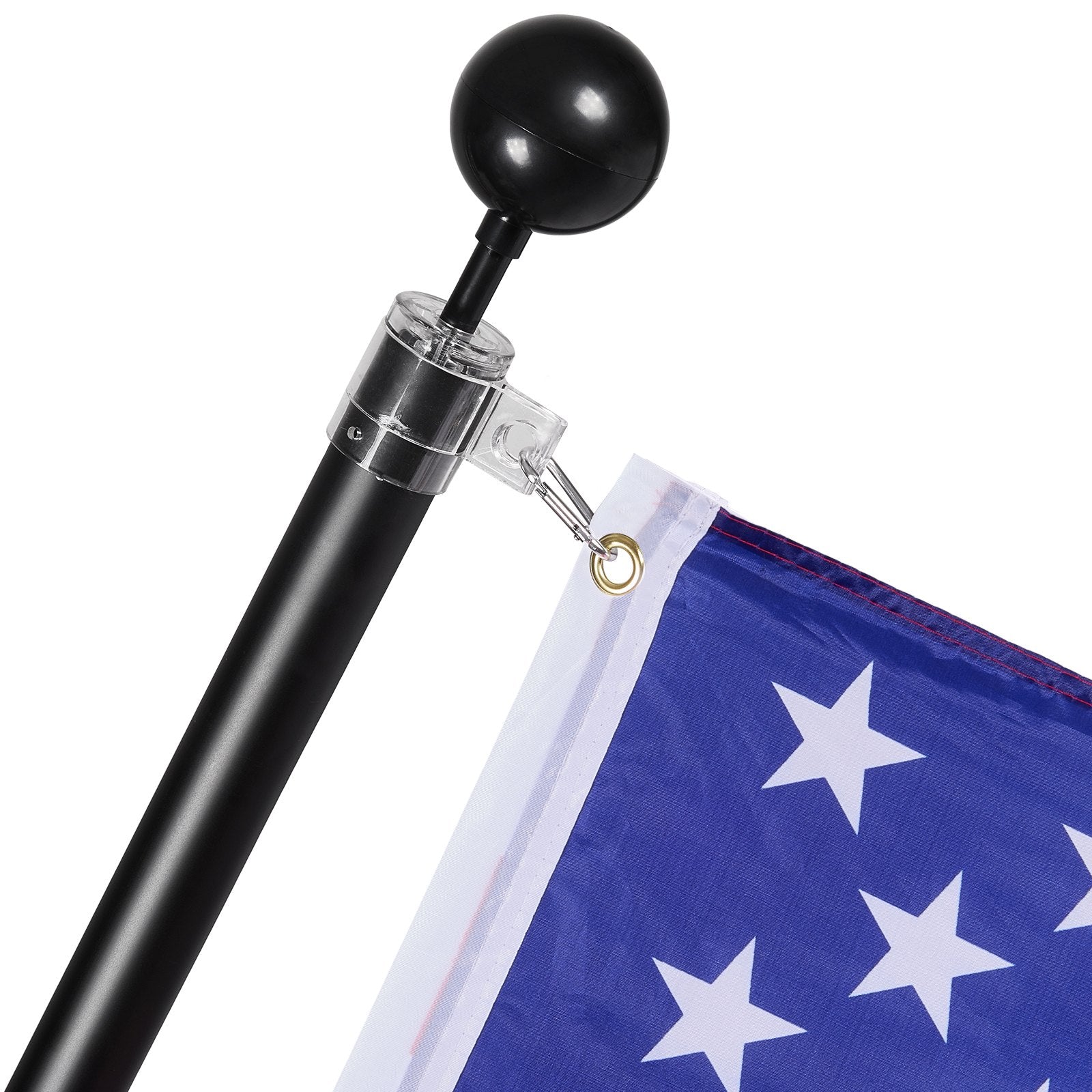 25FT Black Telescopic Flagpole Kit, Heavy Duty Aluminum Alloy with 3 Display Modes, Professional Outdoor Accessories for Versatile Use