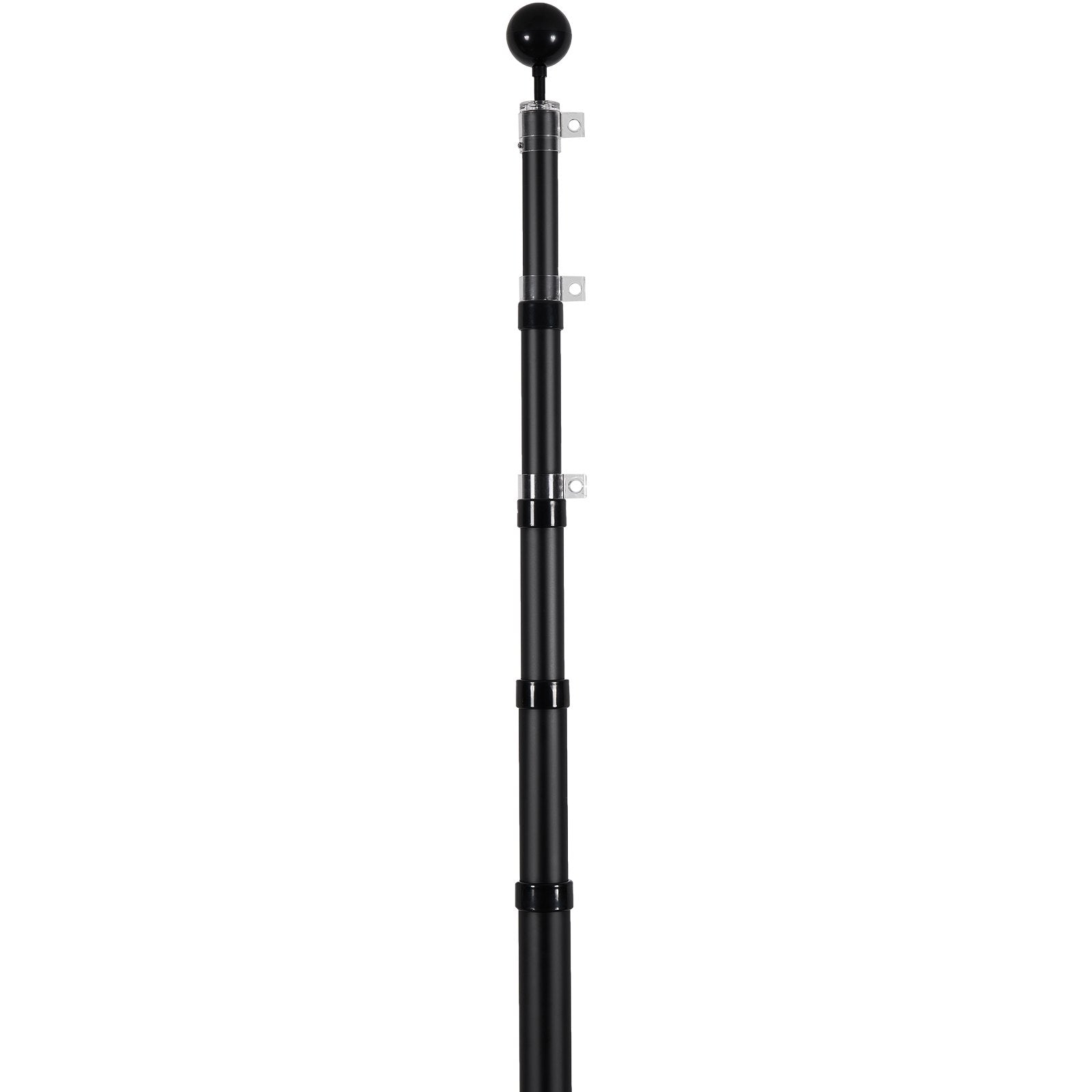 25FT Black Telescopic Flagpole Kit, Heavy Duty Aluminum Alloy with 3 Display Modes, Professional Outdoor Accessories for Versatile Use
