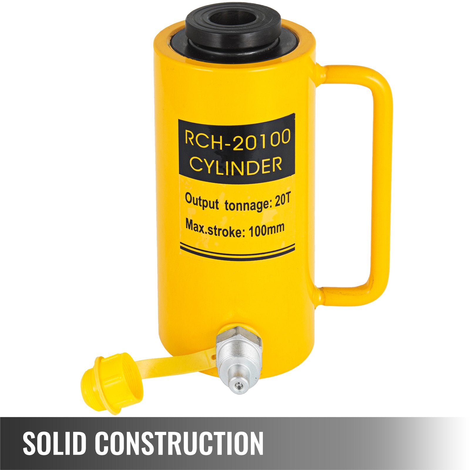 Heavy-Duty 20T Hollow Hydraulic Cylinder Jack with 100mm Ram, Ideal for Cars, Vans, Boats, Trucks, Caravans - Portable and Versatile Lifting Tool