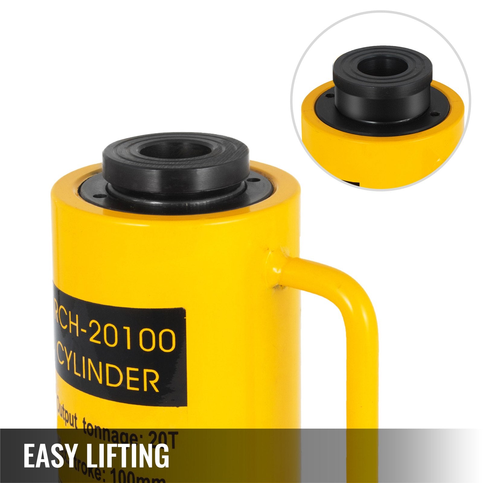 Heavy-Duty 20T Hollow Hydraulic Cylinder Jack with 100mm Ram, Ideal for Cars, Vans, Boats, Trucks, Caravans - Portable and Versatile Lifting Tool