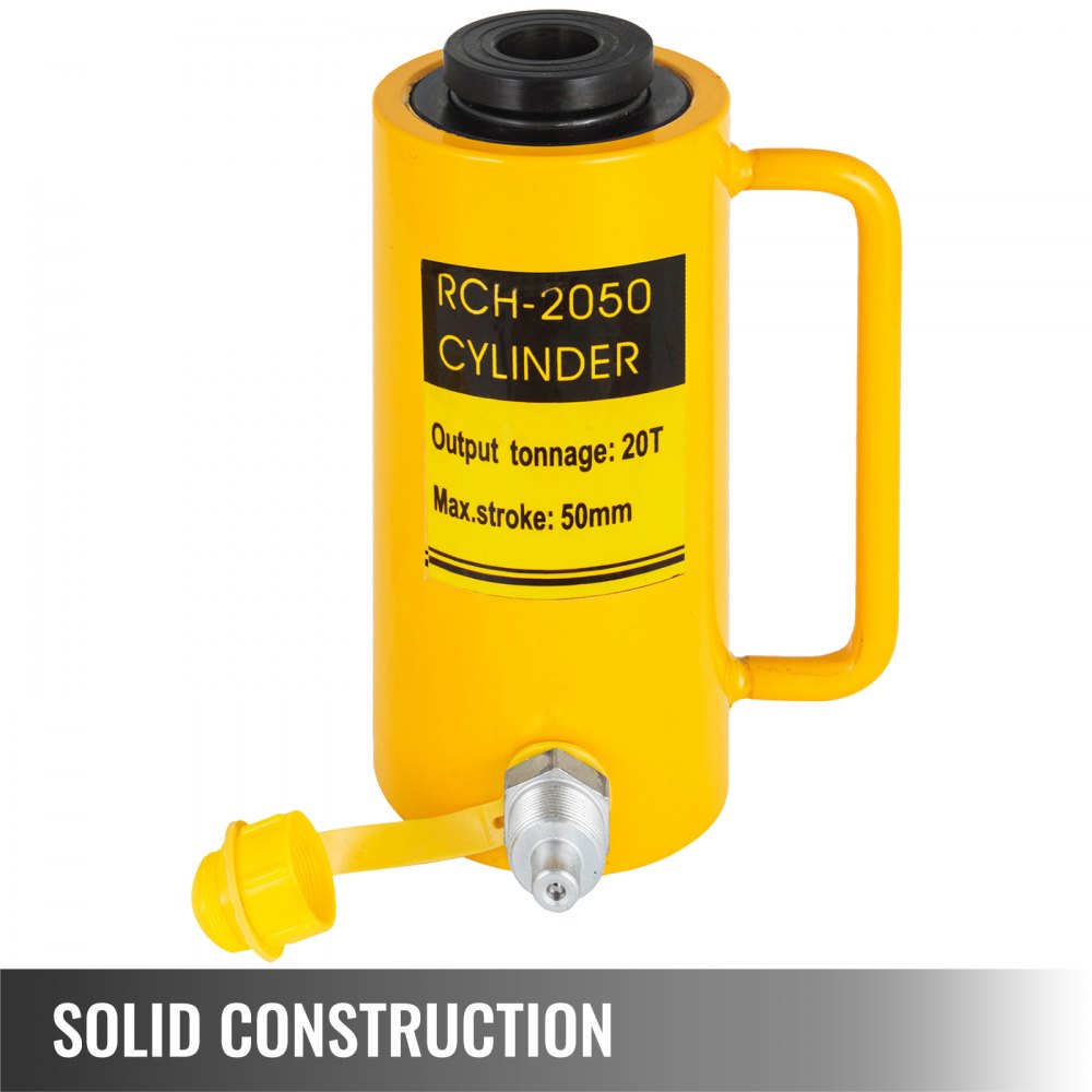 Heavy-Duty 20T Hollow Hydraulic Cylinder Jack with 2-Inch Stroke for Riggers and Fabricators