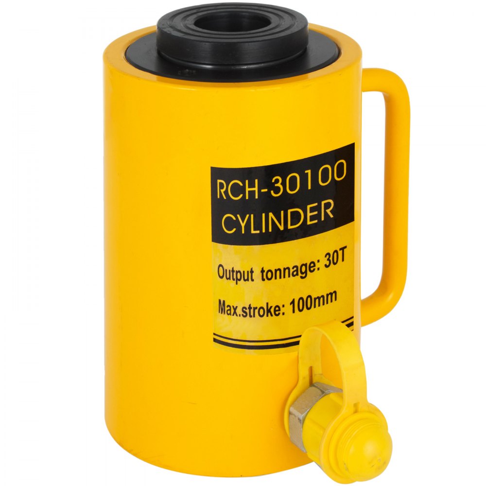 30ton 4"  100mm Stroke Hollow Hydraulic Cylinder Jack Straightening Metal Single Acting