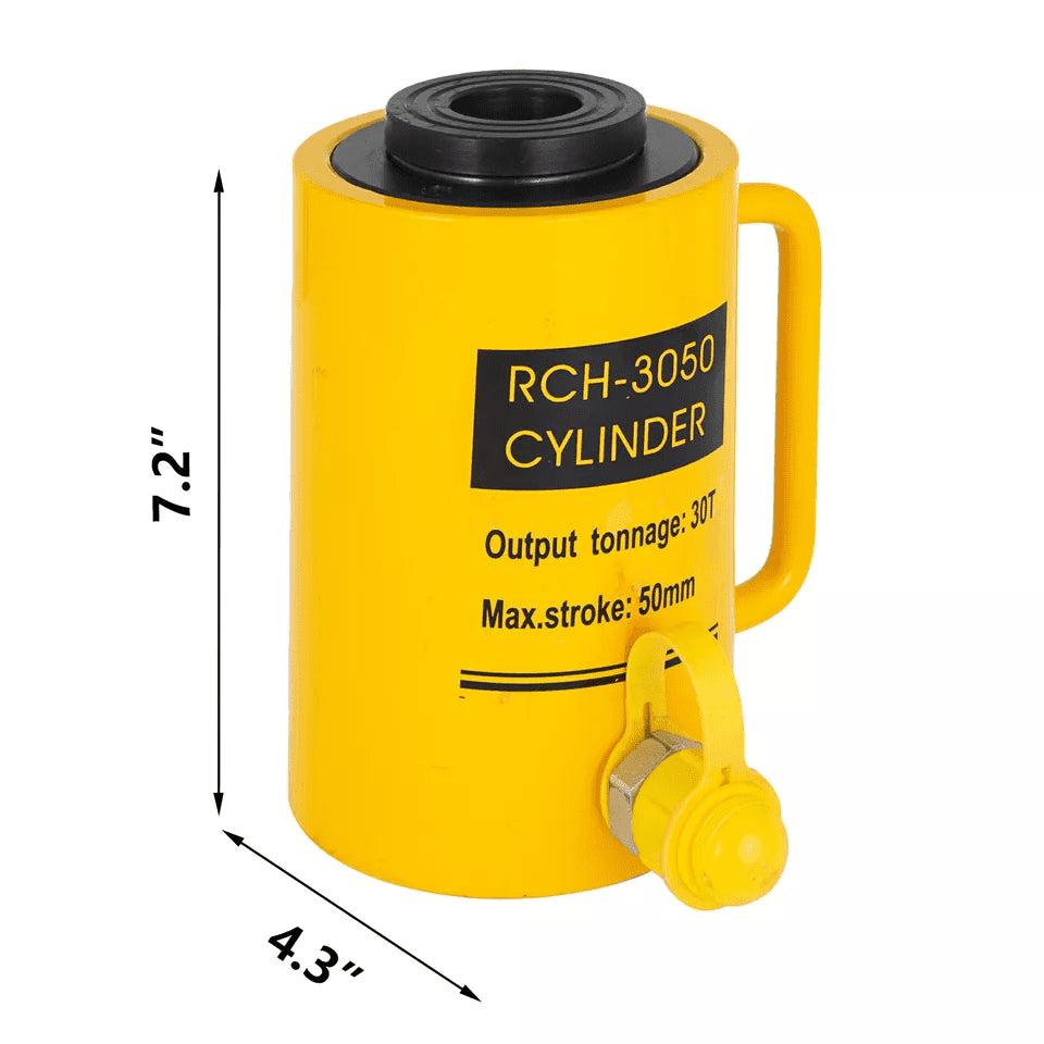High-Capacity 30T/66000LBS Hollow Hydraulic Cylinder Jack - Versatile Lift for Car, Van, Boat, Truck, Caravan with 50mm Plunger Ram