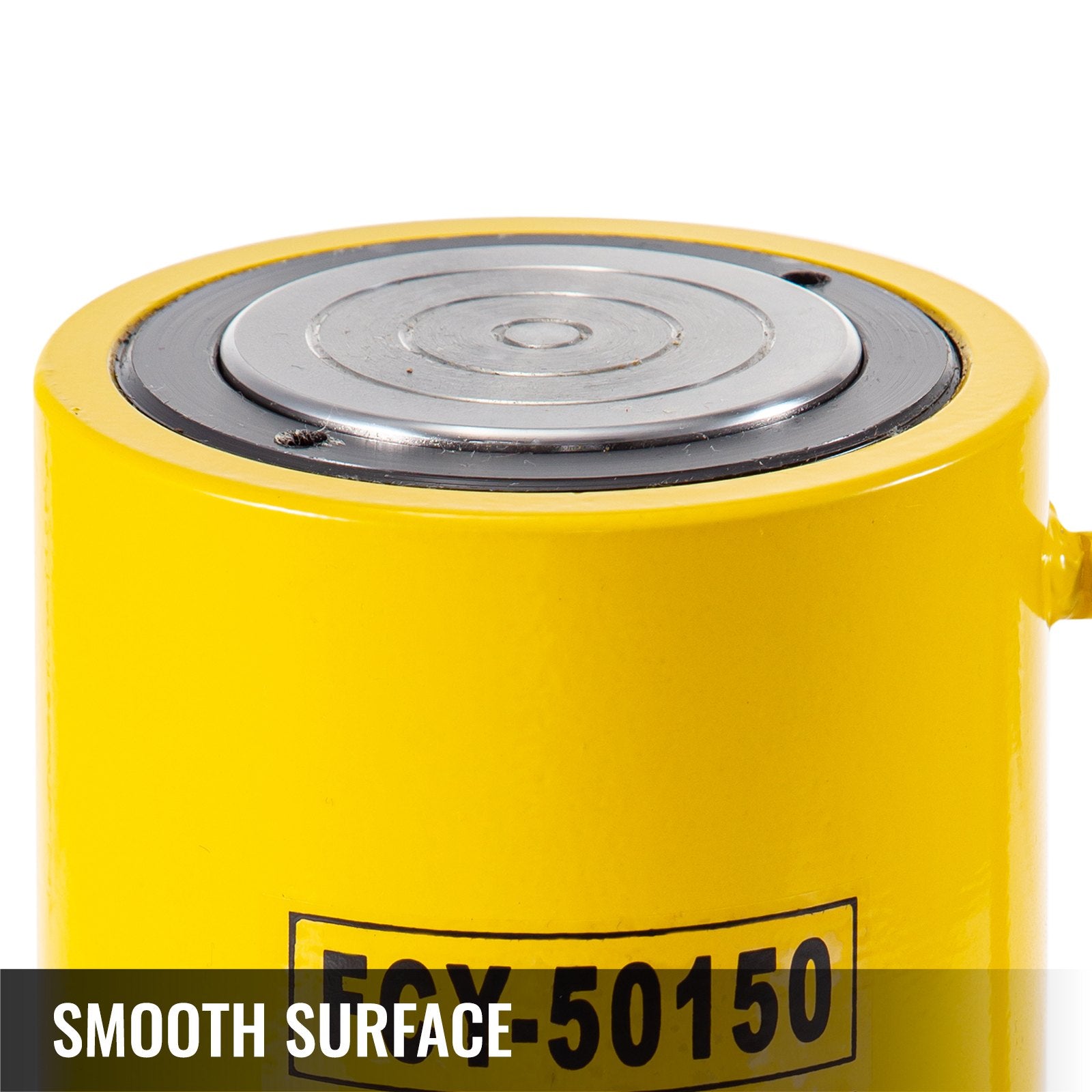 50 Ton Capacity 6" Stroke Single Acting Hydraulic Cylinder Jack Ram with Quick Connect, Portable Handle, and Smooth Finish