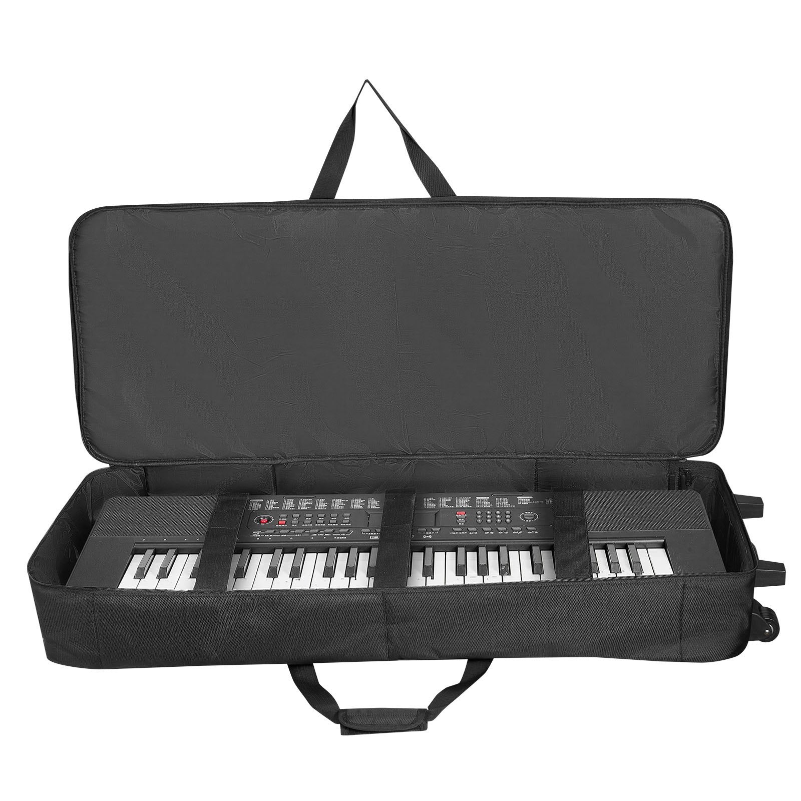 Robust 88-Key Rolling Keyboard Case with Wheels, 40.9 x 16.9 x 5.1 in, Padded Gig Bag, 3-Pocket Storage, Waterproof for Electric Pianos & Synths