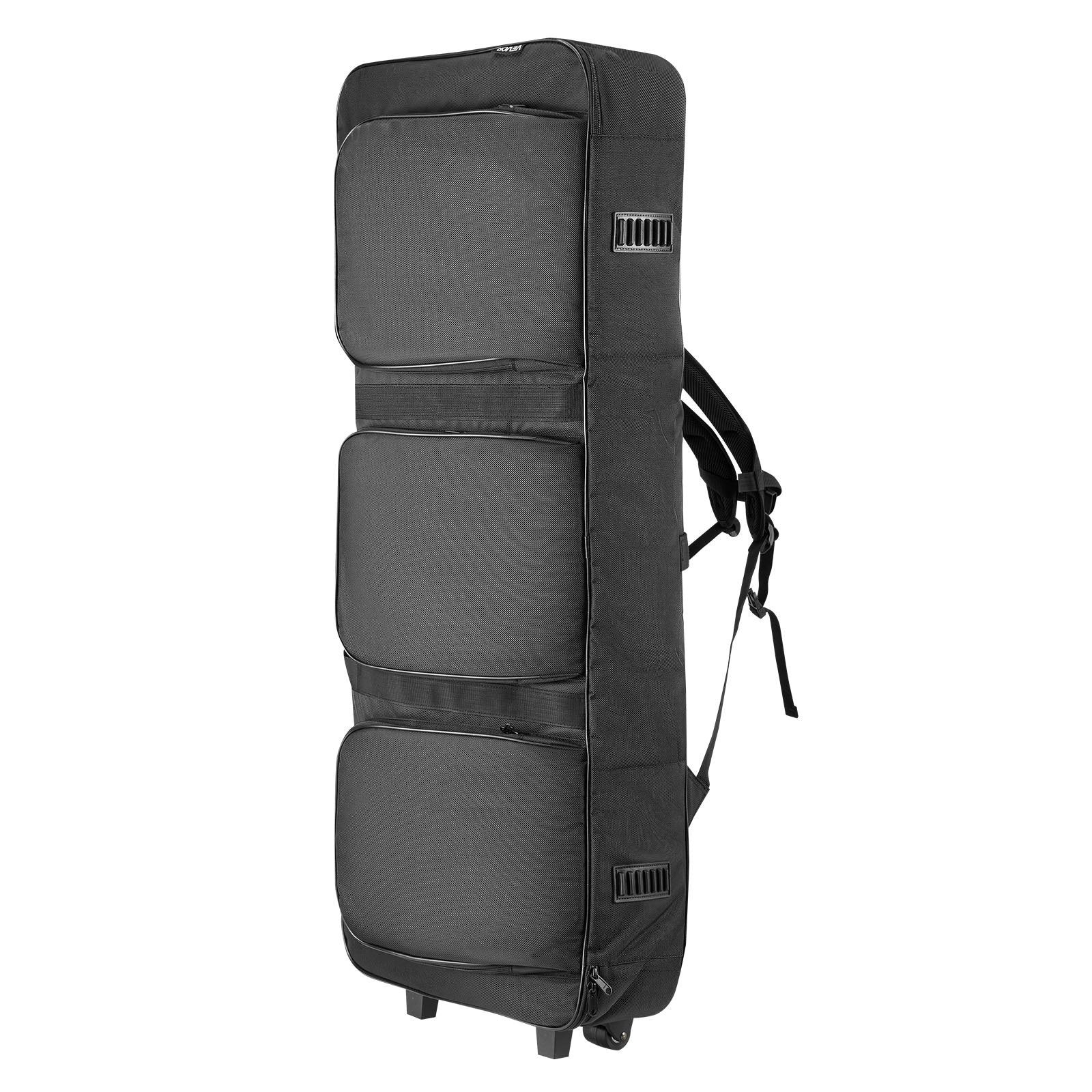 Robust 88-Key Rolling Keyboard Case with Wheels, 40.9 x 16.9 x 5.1 in, Padded Gig Bag, 3-Pocket Storage, Waterproof for Electric Pianos & Synths