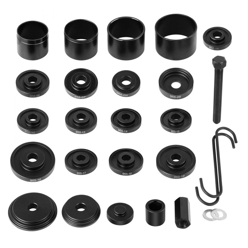 Comprehensive 25-Piece Front Wheel Bearing Adapter and Puller Kit for FWD Cars and Light Trucks - Durable 45# Steel Construction for Easy Removal and Installation