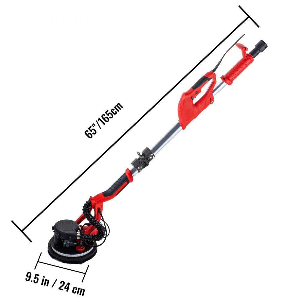 Powerful 850W Electric Drywall Sander with Adjustable Speed and LED Light, Featuring Foldable Design and Vacuum Bag for Efficient Wall Sanding