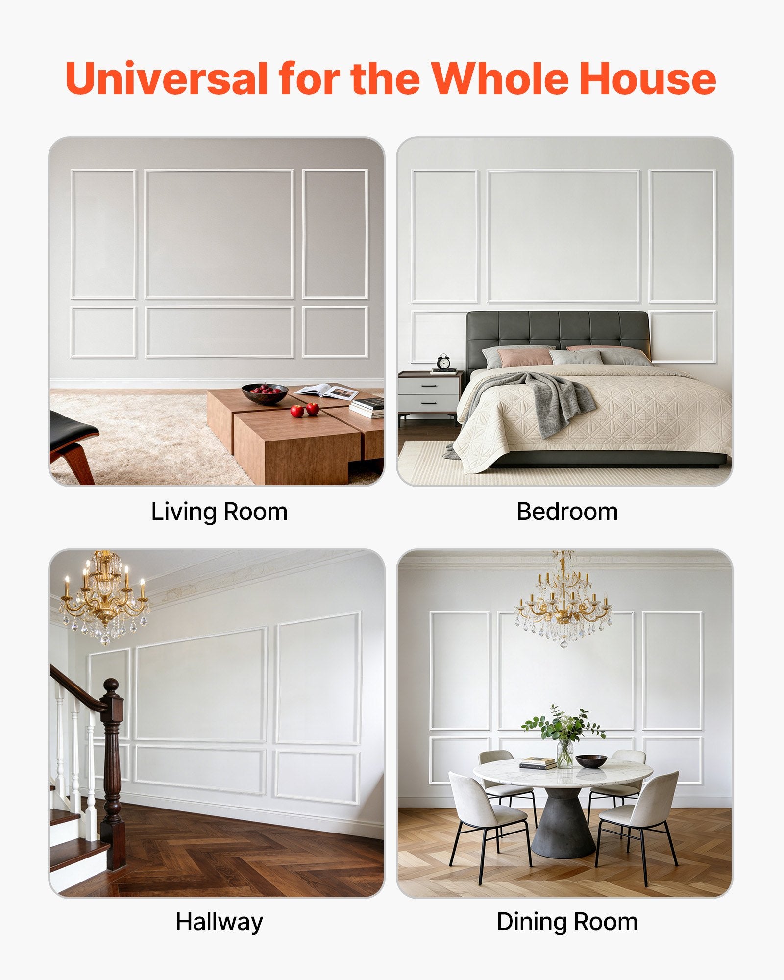 Transform Your Interior with Easy-to-Install White Wainscoting Panels – Lightweight, Paintable Polystyrene Wall Molding Kit for Home Décor